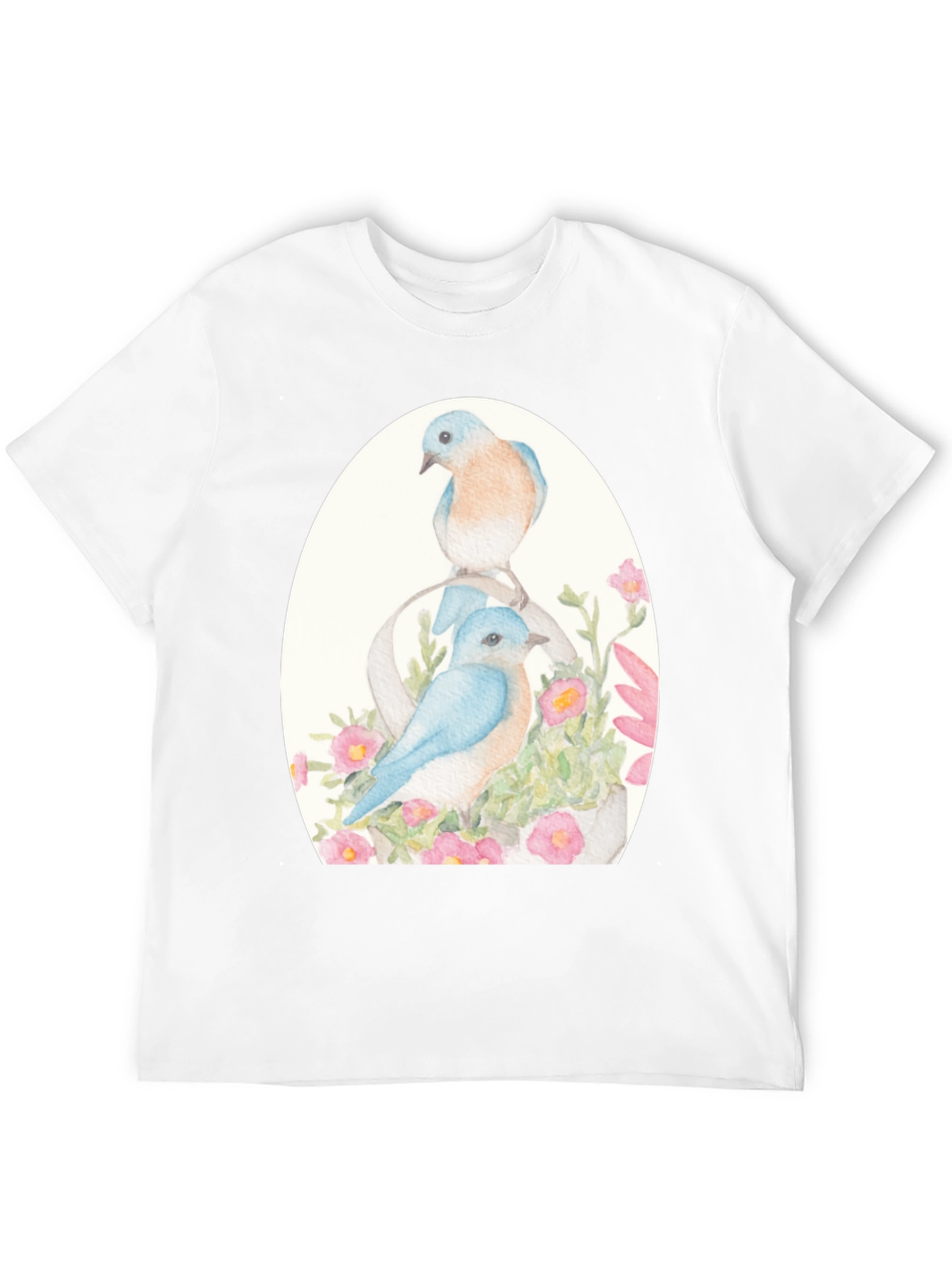 Black Bluebird Floral Graphic Tee - Nature Lover's Shirt view 12