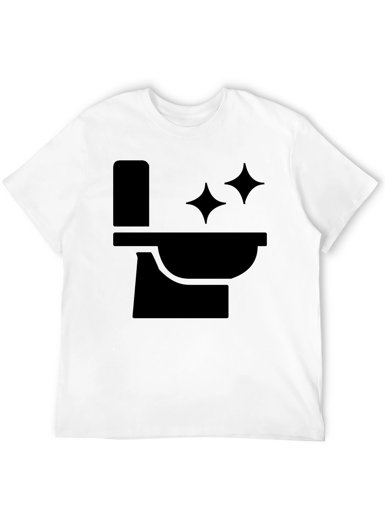 Black Funny Black T-Shirt with Clean Toilet Graphic view 12