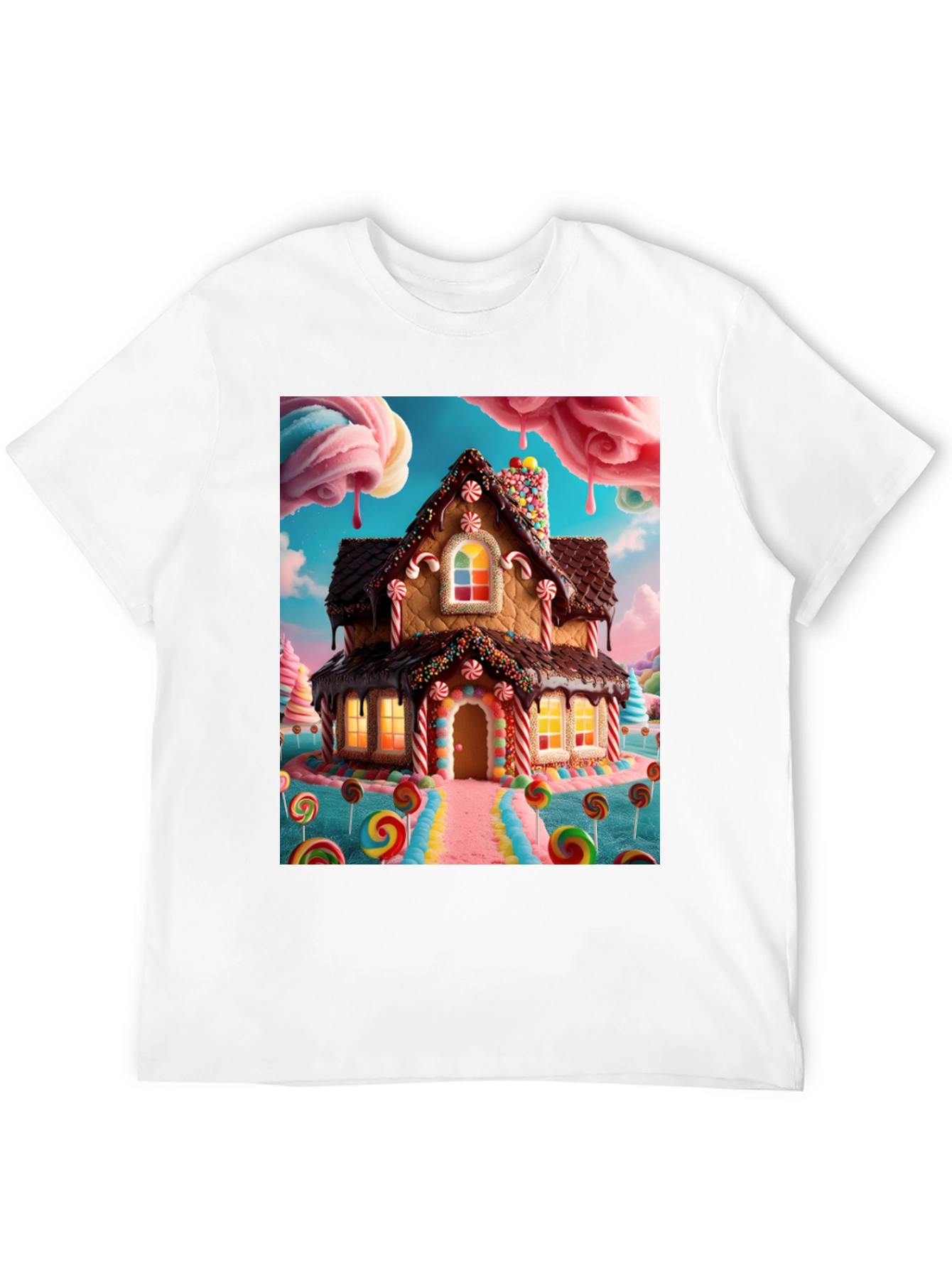 Black Sweet Tooth T-Shirt - Gingerbread House Design view 12
