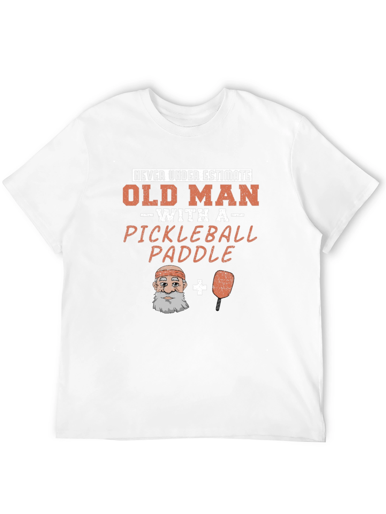 Black Old Man Pickleball Paddle Funny Graphic Tee view 12