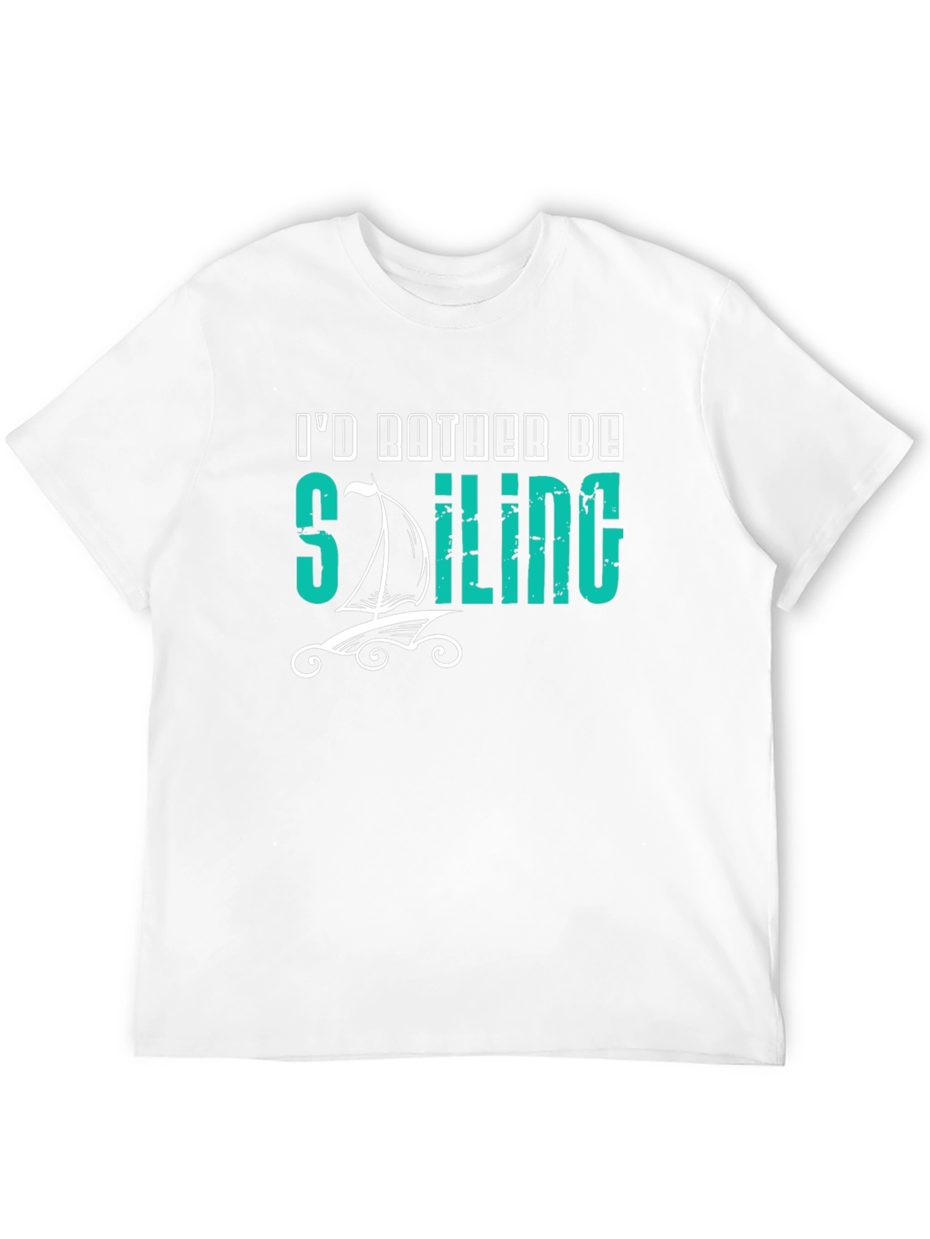 Black I'd Rather Be Sailing Black T-Shirt view 12