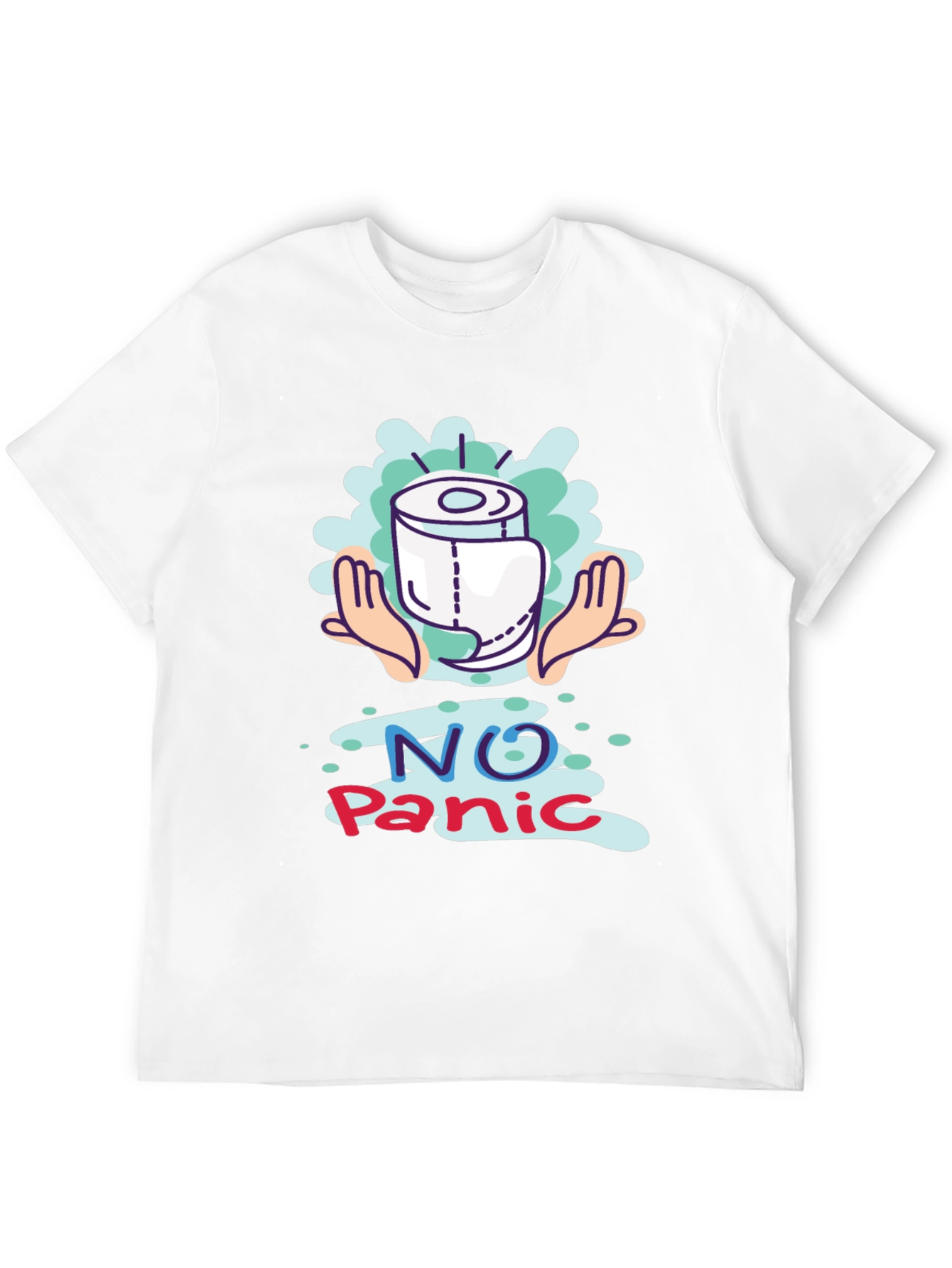 Black No Panic Toilet Paper Graphic Tee view 12