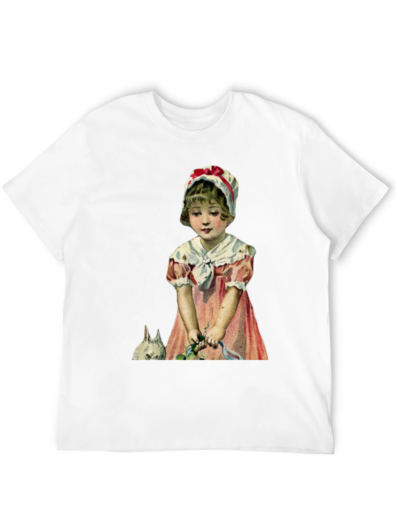 Black Vintage Girl with Rabbit T-Shirt view 12