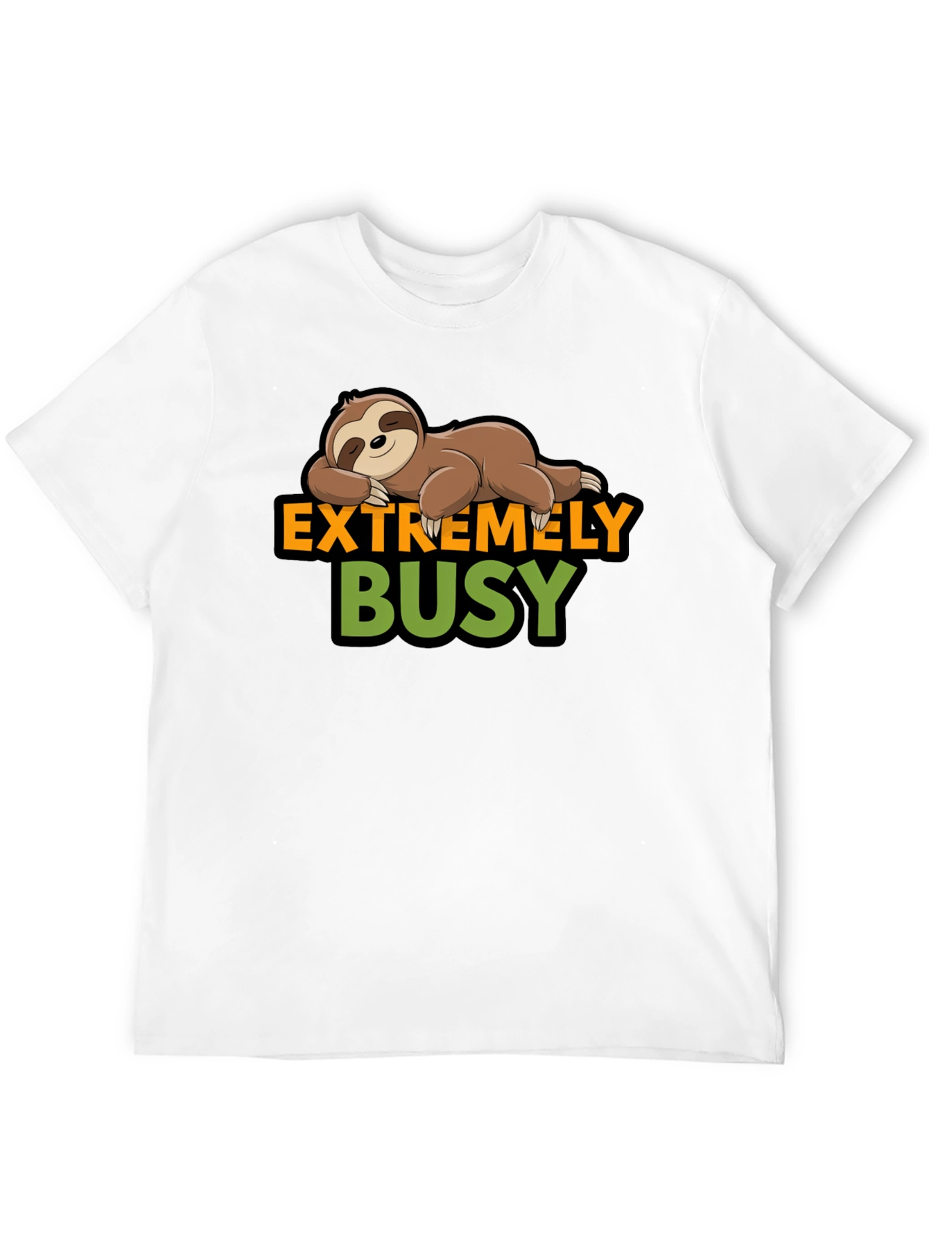 Black Extremely Busy Sloth Graphic T-Shirt view 12
