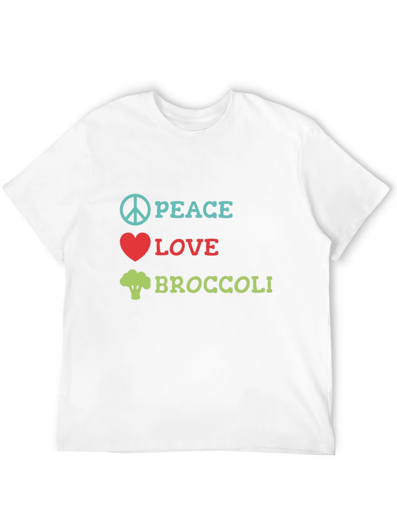 Black Peace Love Broccoli T-Shirt, Funny Vegan Tee view 12
