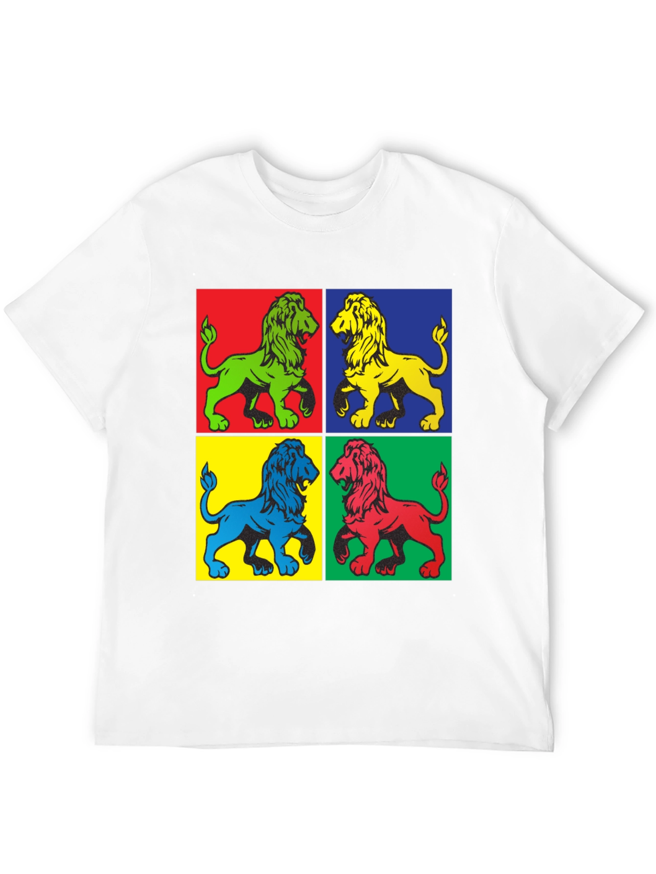 Black Pop Art Lion Graphic Tee view 12