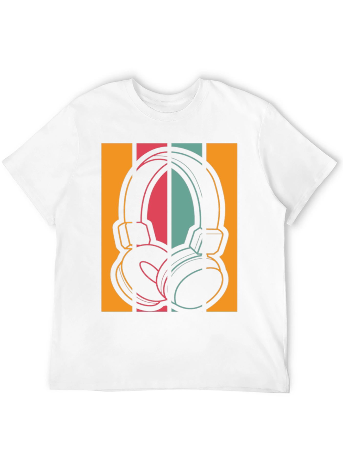 Black Retro Headphones Graphic Tee - Vintage Style Music Shirt view 12