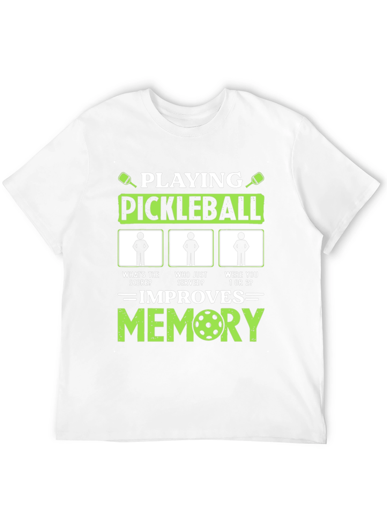 Black Pickleball Memory Improvement T-Shirt view 12