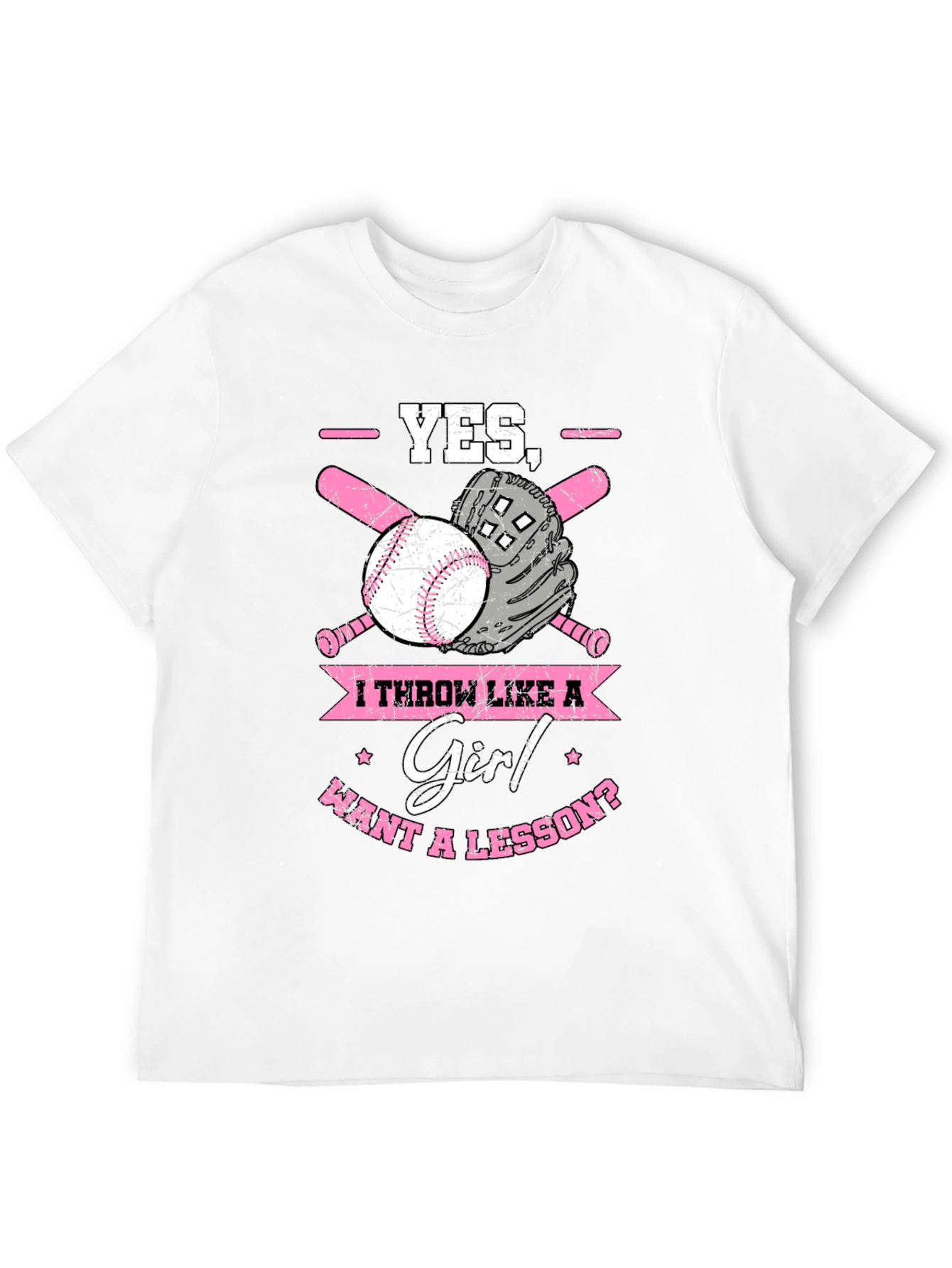 Black Yes, I Throw Like a Girl T-Shirt Baseball Bat Glove view 12