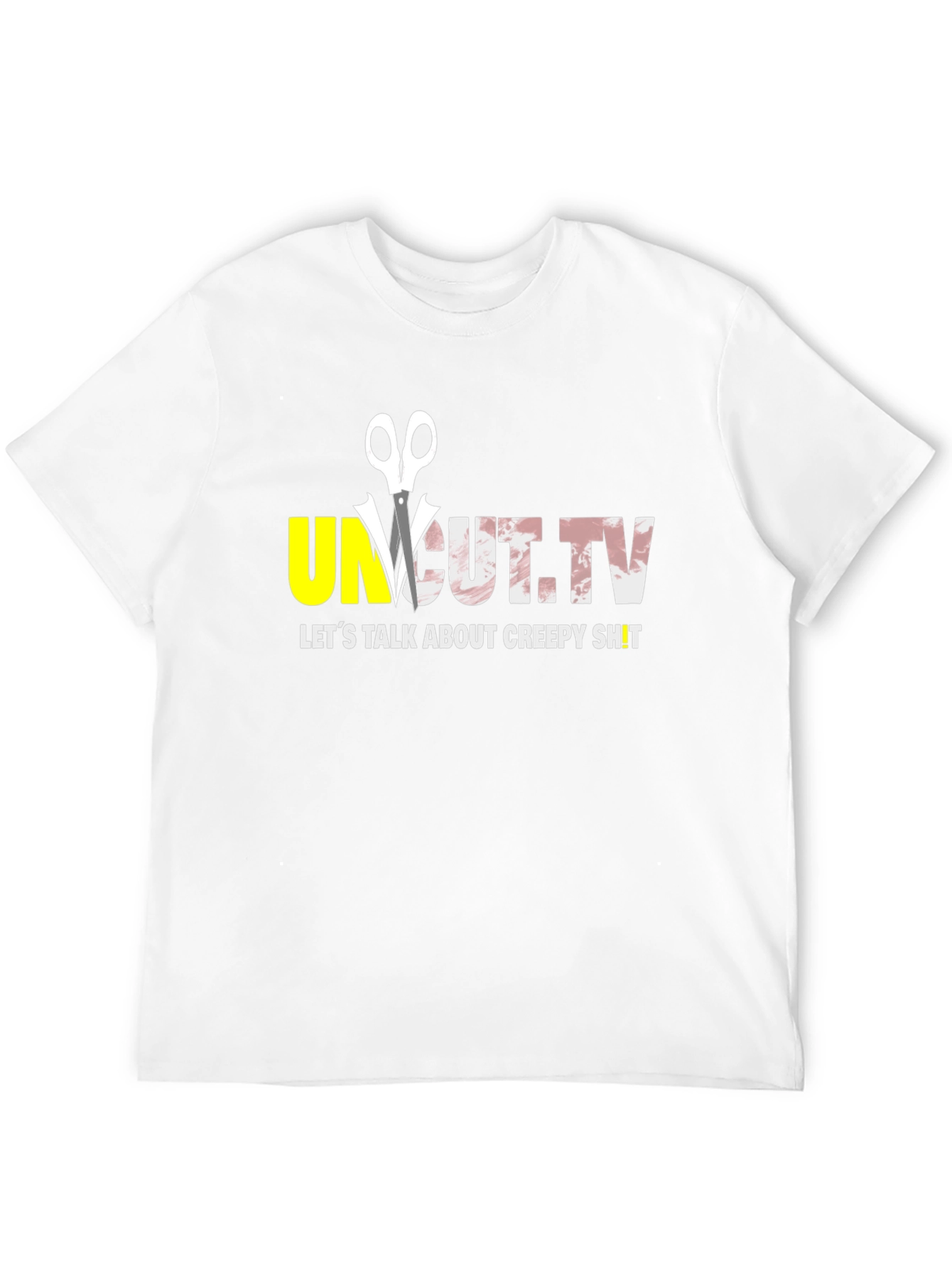 Black Uncut.TV Creepy Content Black T-Shirt view 12