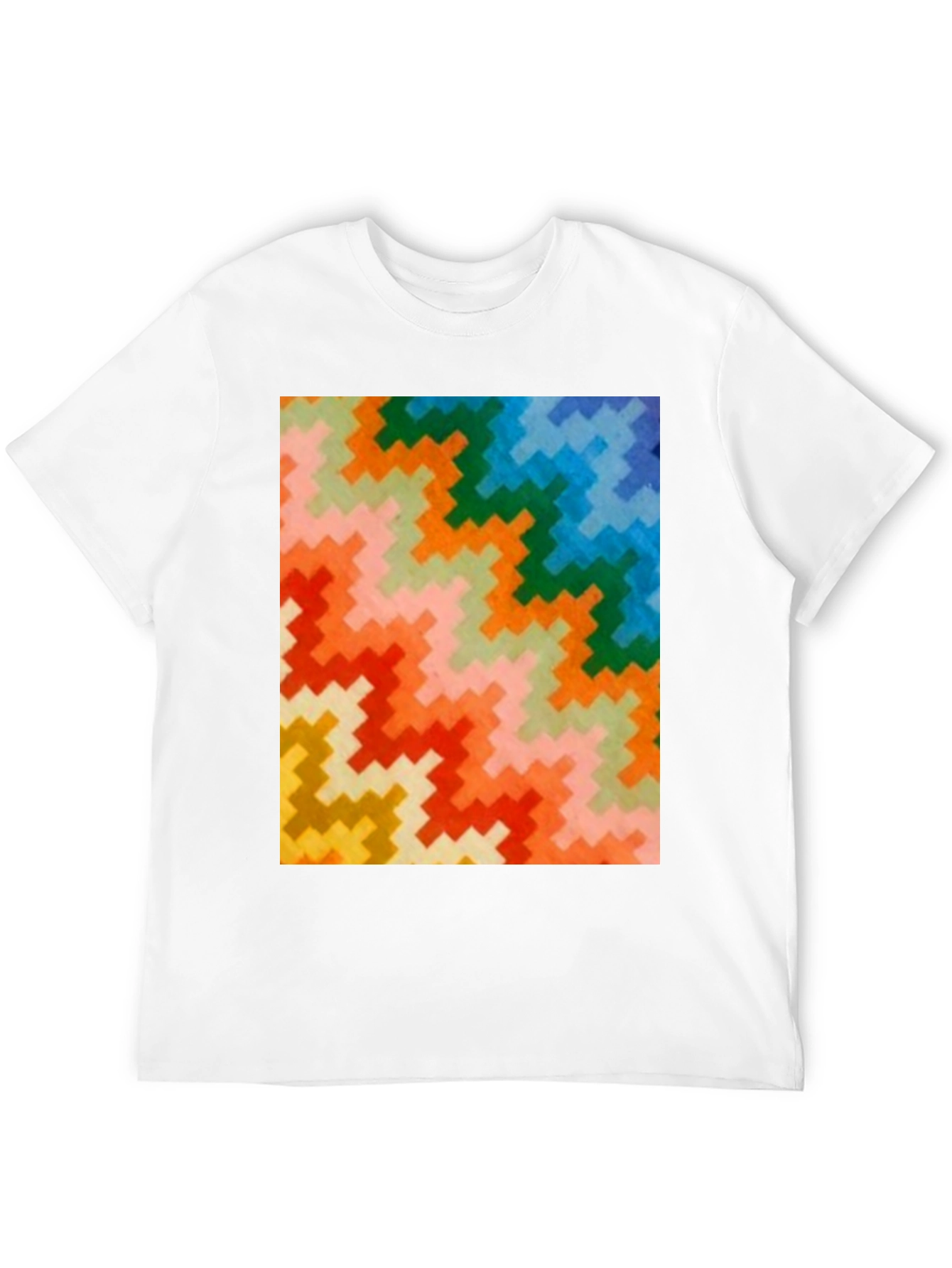 Black Retro Zig-Zag Pattern Tee - Bold & Funky view 12