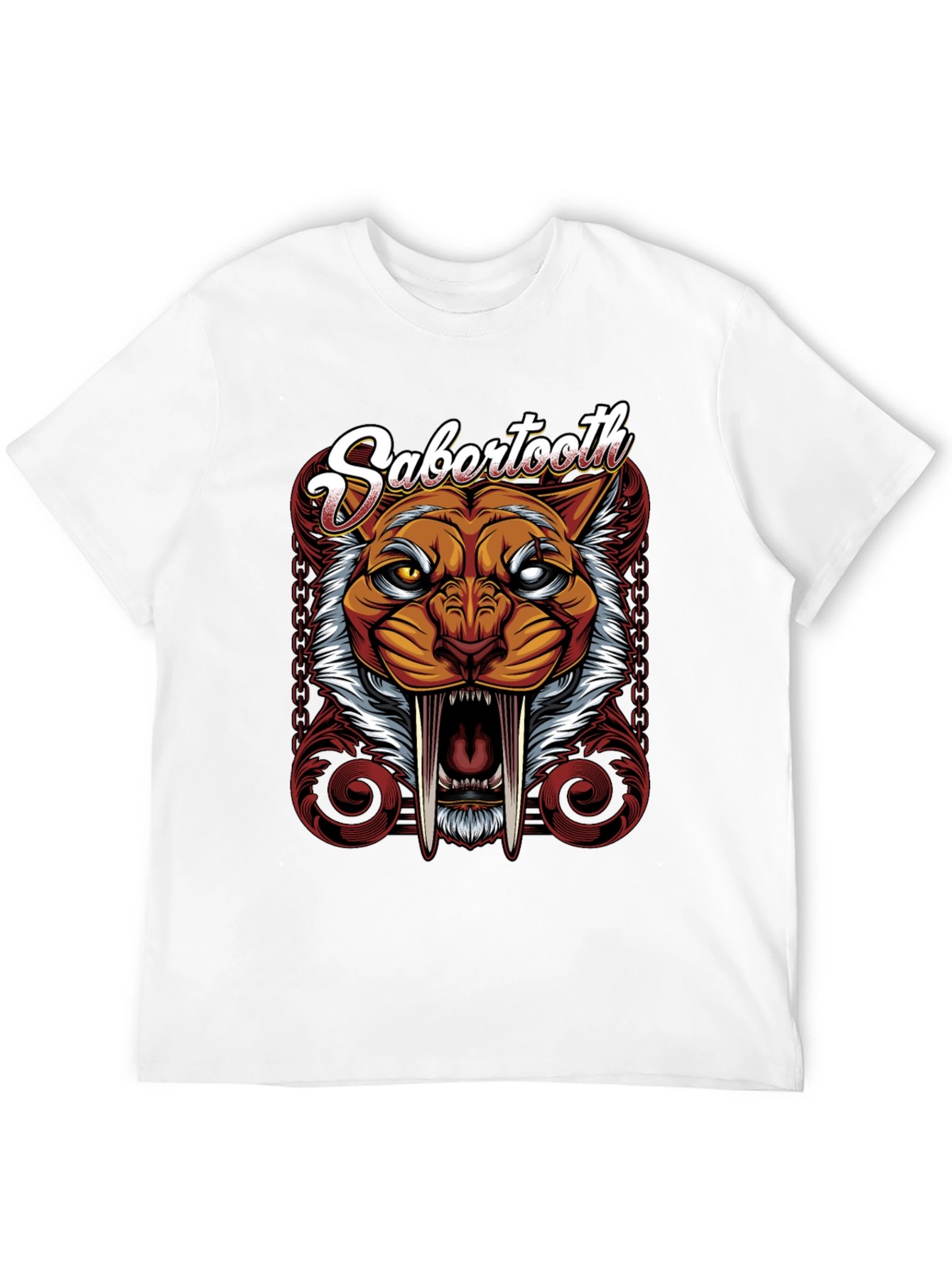 Black Sabertooth Graphic Tee - Fierce Feline T-Shirt view 12