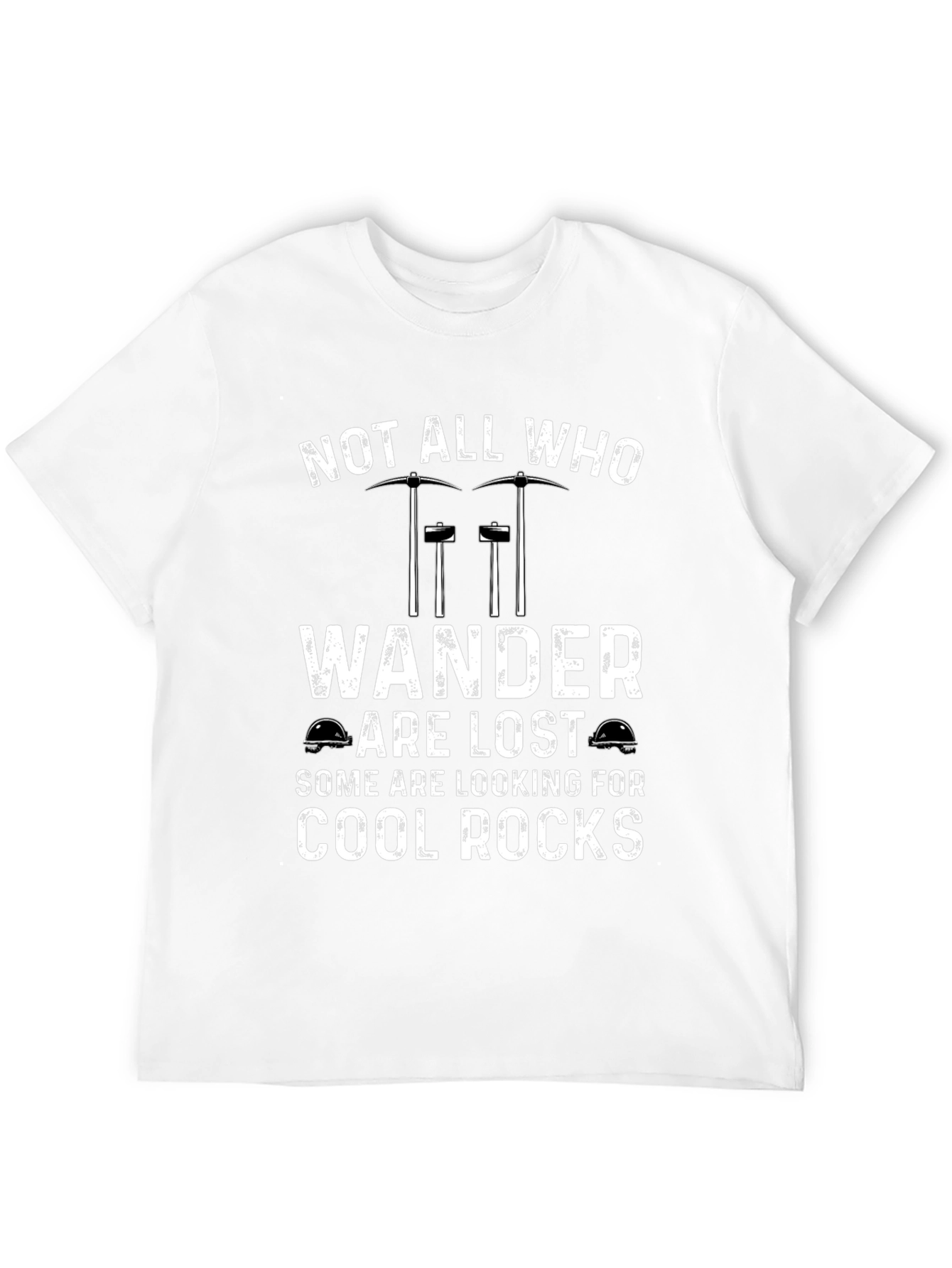 Black Cool Rocks T-Shirt: Not All Who Wander Are Lost view 12
