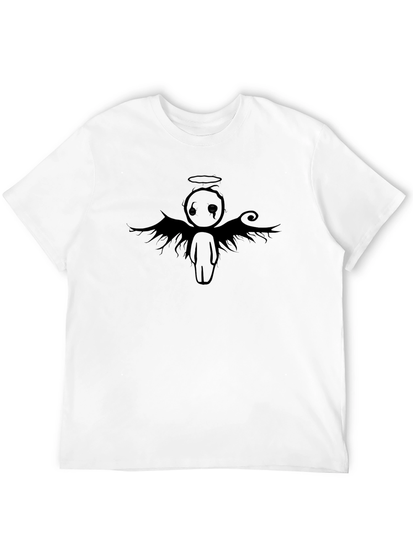 Black Emo Angel Graphic Tee - Black T-Shirt view 12