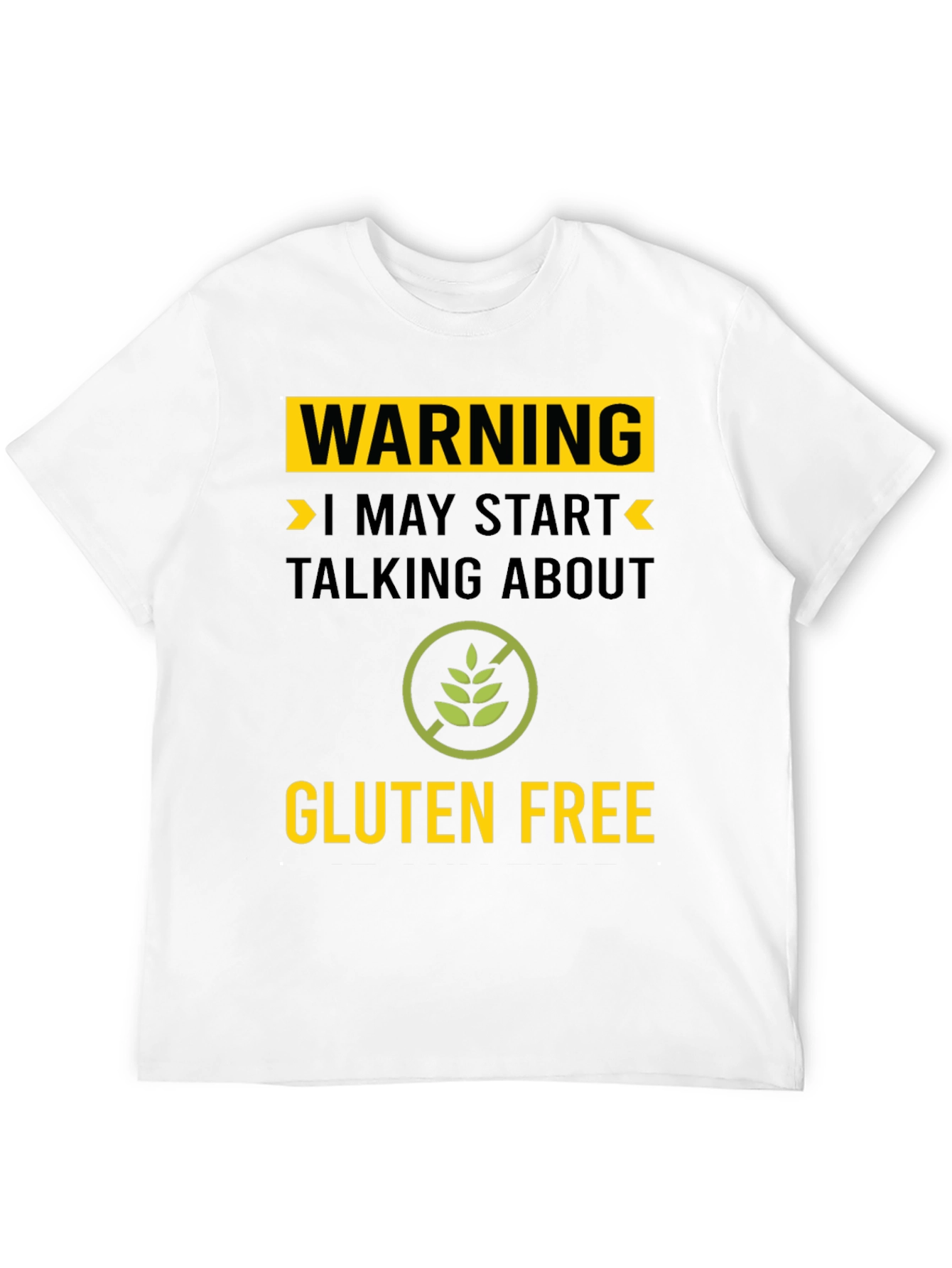 Black Warning Gluten Free T-Shirt - Talk About Gluten Free! view 12