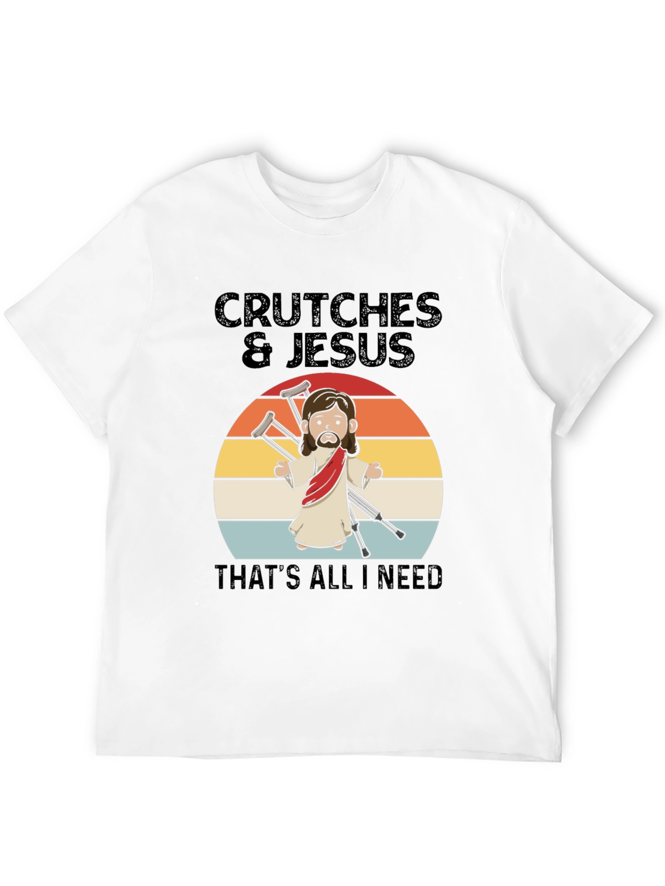 Black Crutches & Jesus Graphic T-Shirt view 12