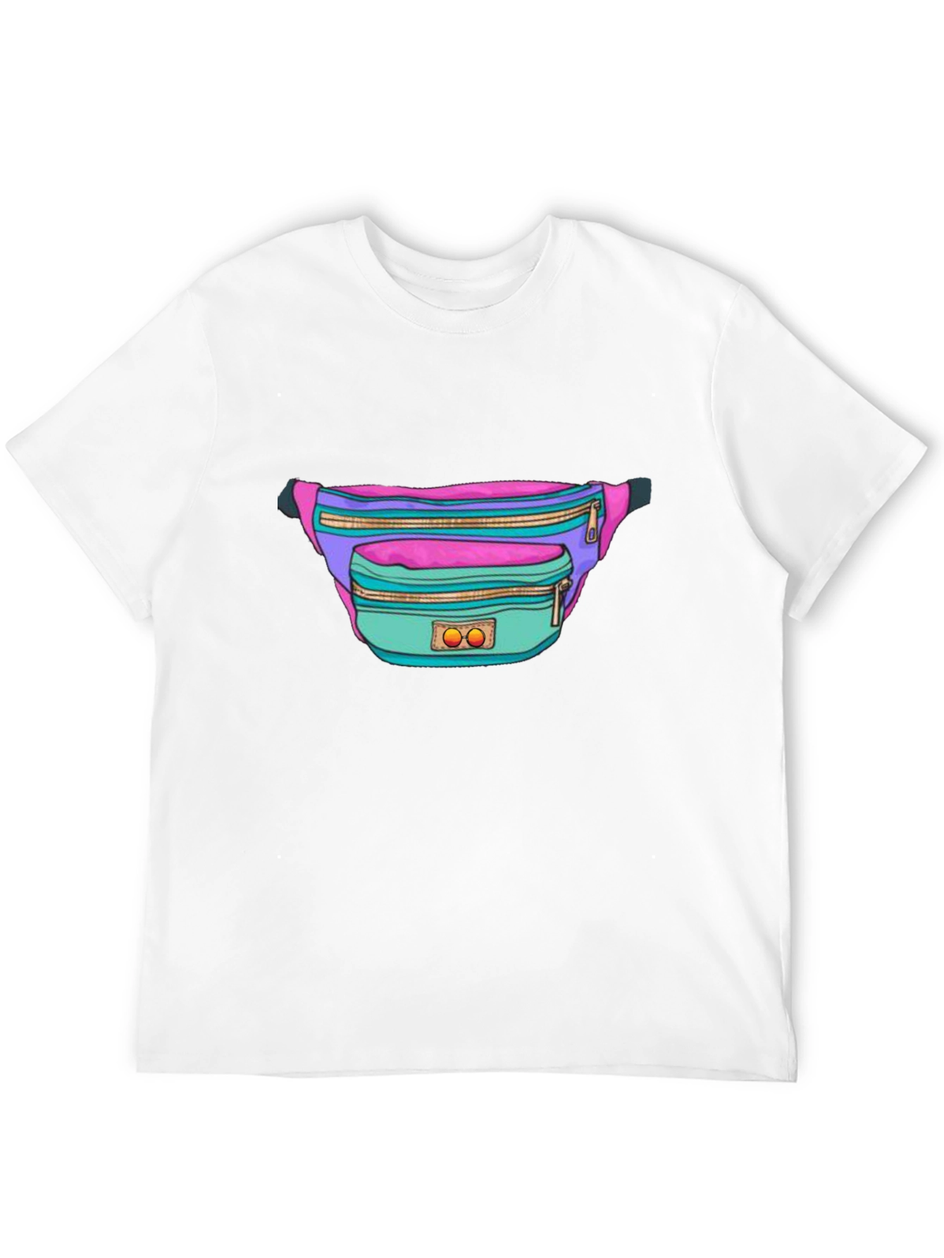 Black Retro Fanny Pack Graphic Tee - 80s/90s Style view 12