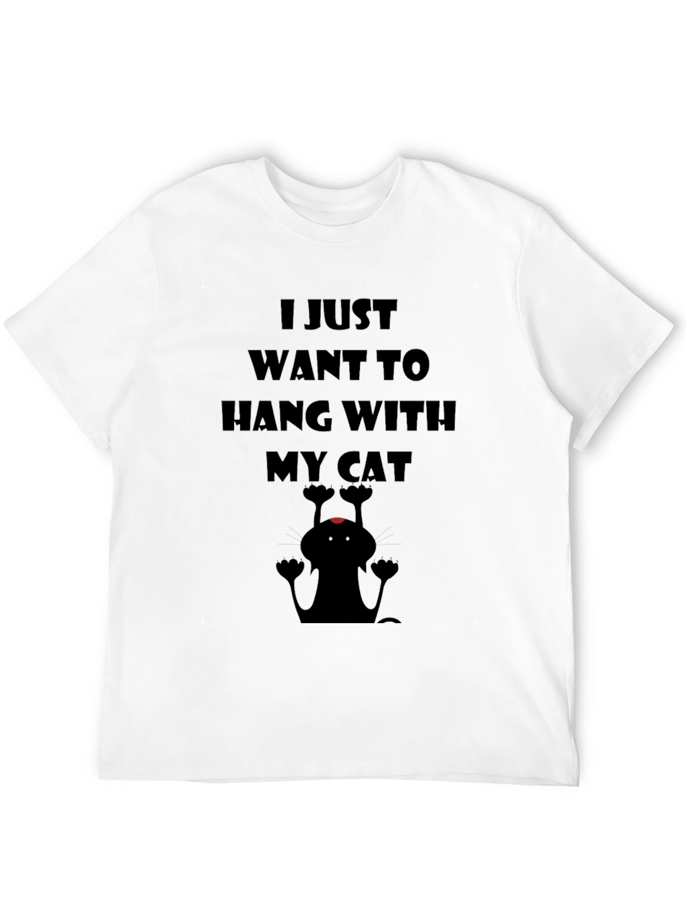 Black Hang With My Cat Graphic Tee - Black view 12