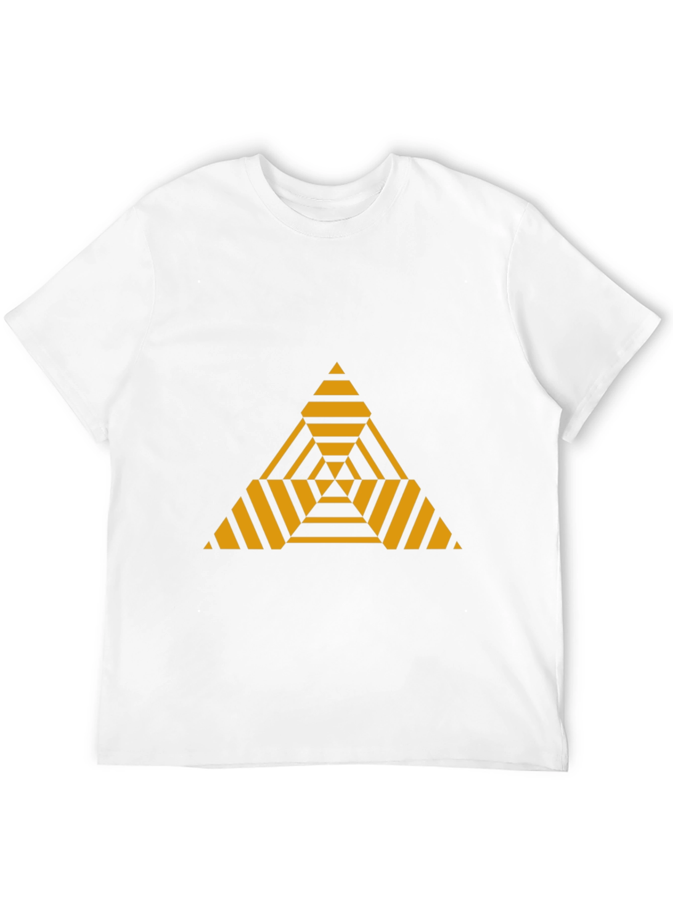 Black Geometric Triangle Graphic Tee - Modern Black T-Shirt view 12