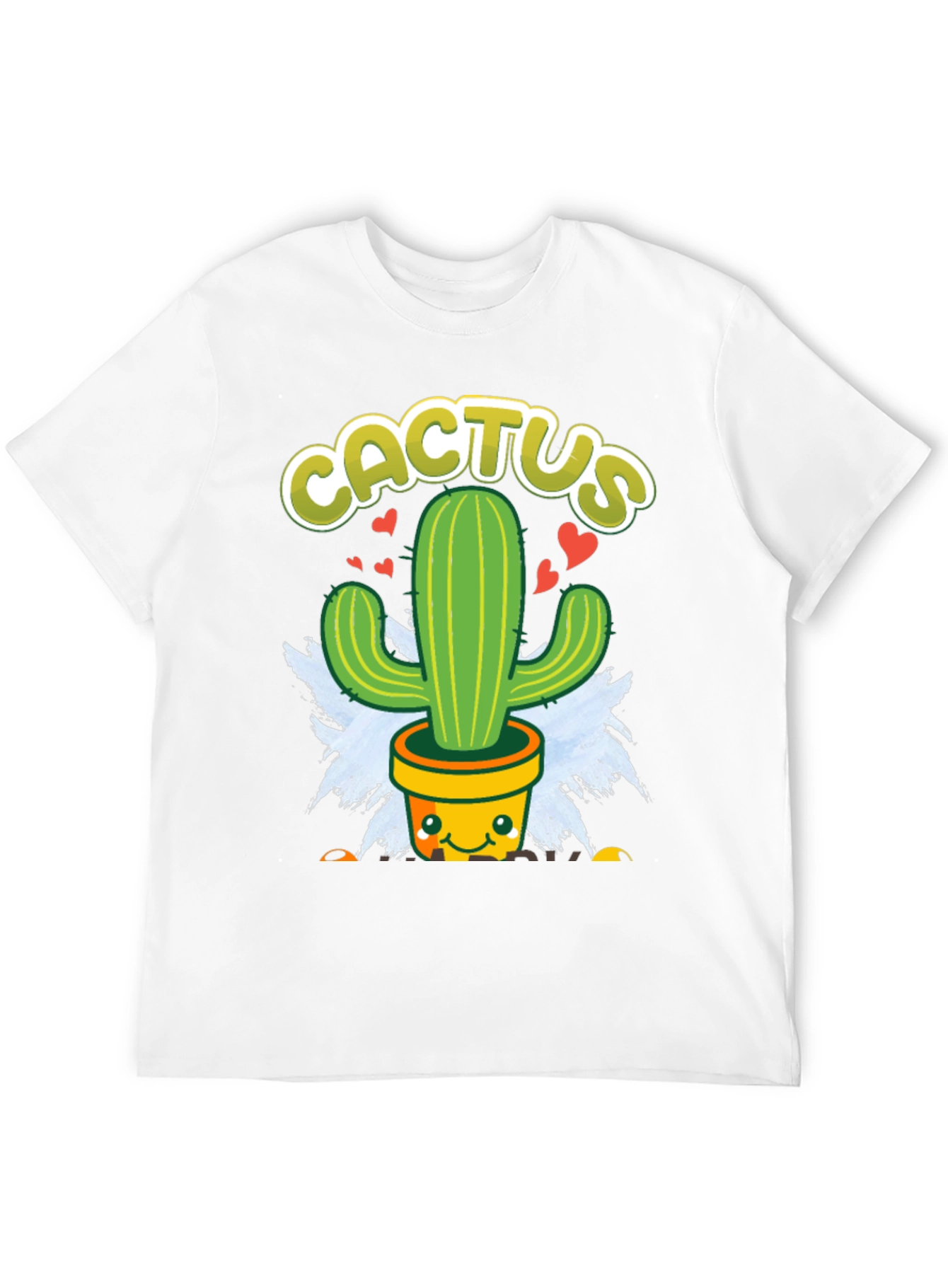 Black Cute Cactus Graphic Tee - Black Cotton T-Shirt view 12