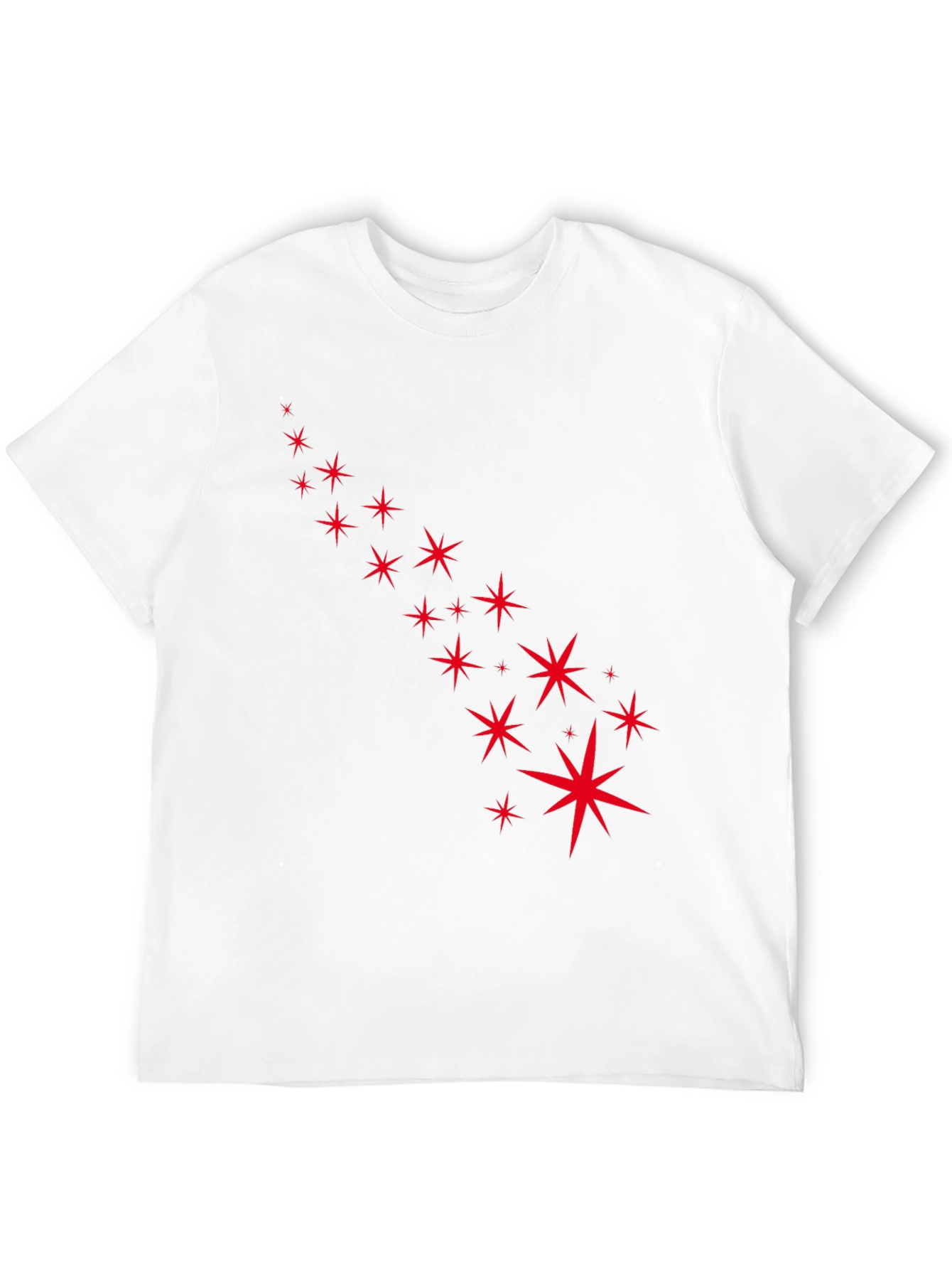 Black Stylish Black Tee with Starry Red Design view 12