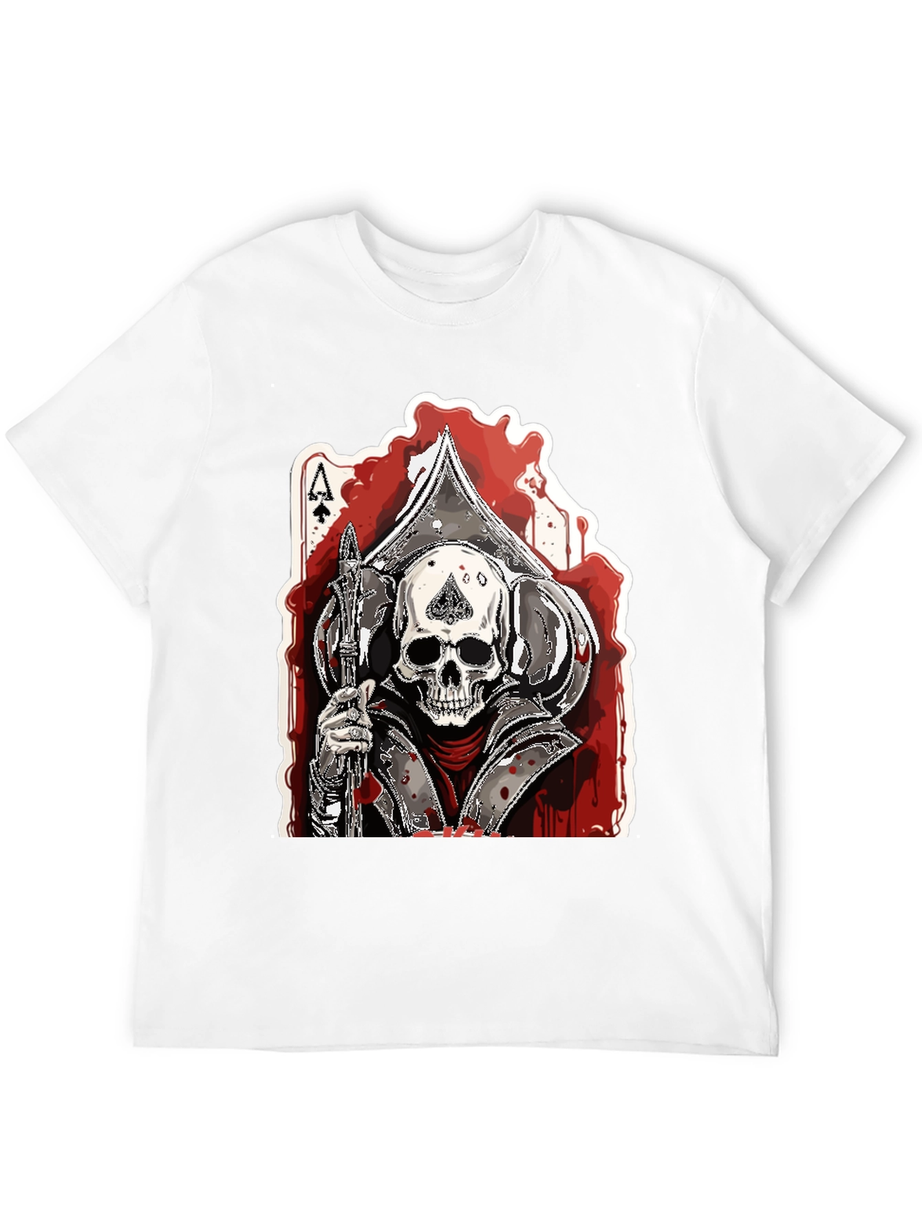 Black Ace of Spades Skull Graphic T-Shirt view 12