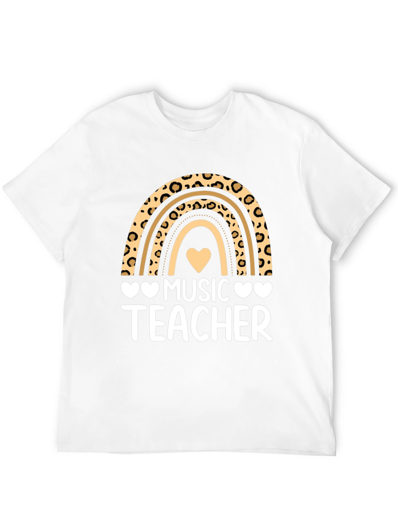 Black Music Teacher Leopard Rainbow Graphic T-Shirt view 12