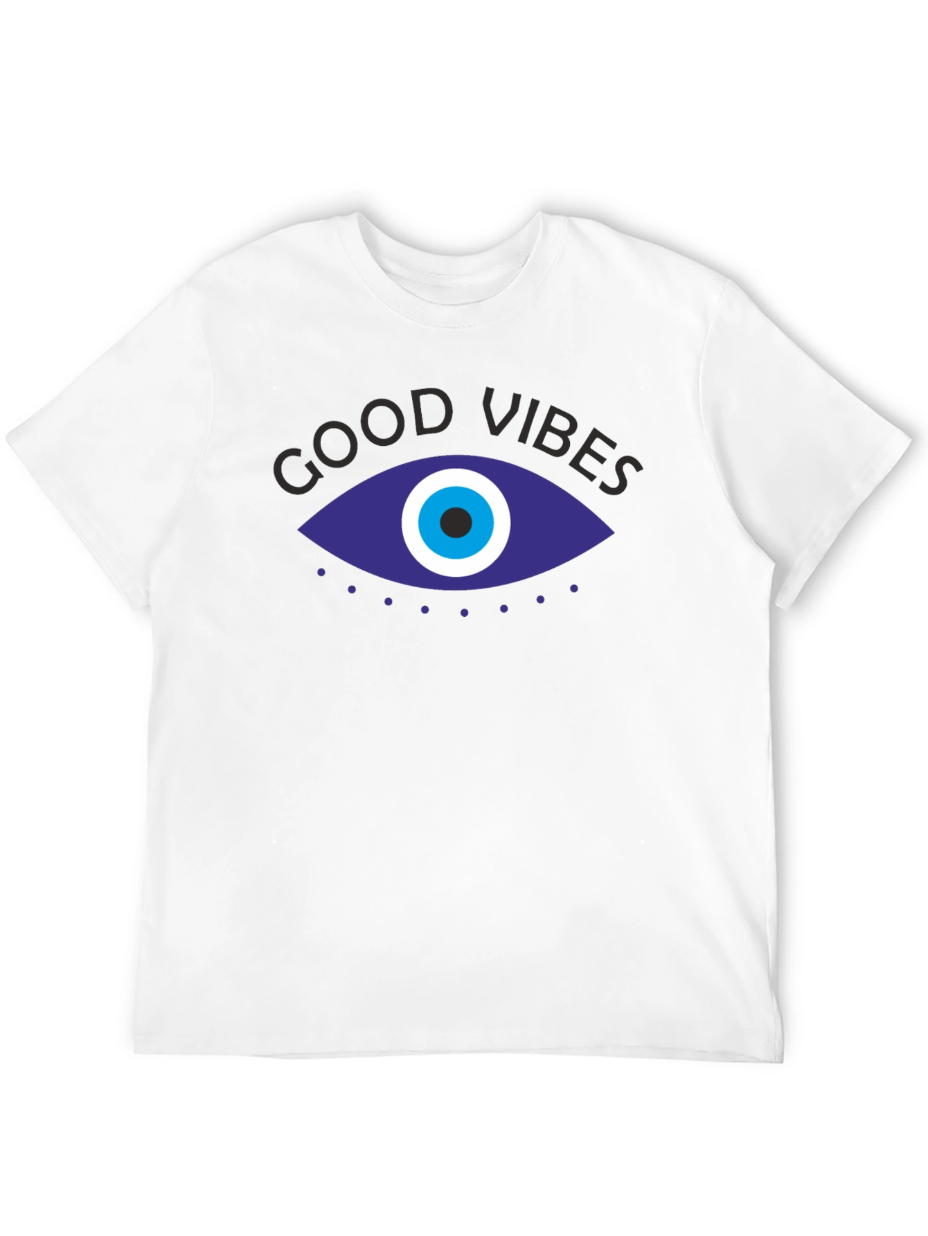 Black Good Vibes Evil Eye Graphic Tee - Black Unisex view 12