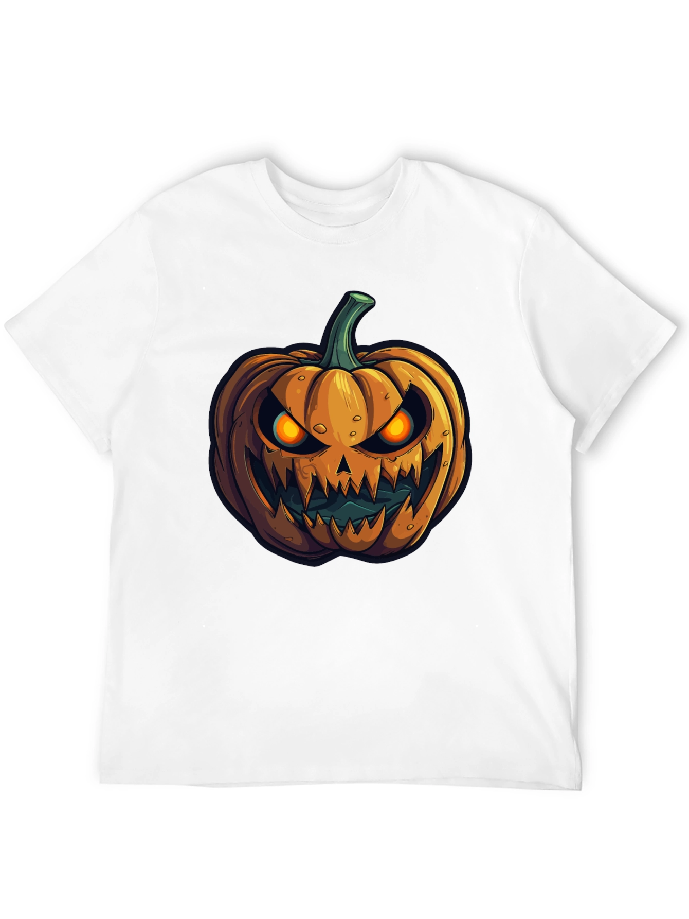 Black Halloween Pumpkin Graphic Tee - Men's Black T-Shirt view 12