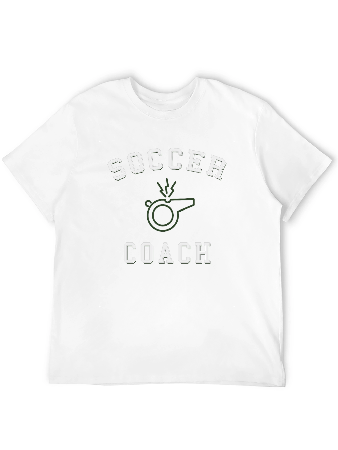 Black Soccer Coach T-Shirt - Whistle Graphic Tee view 12