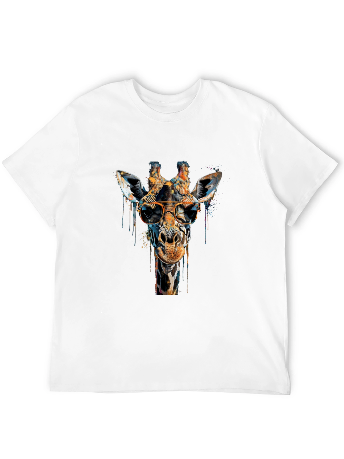Black Cool Giraffe Graphic Tee - Unisex Black T-Shirt view 12