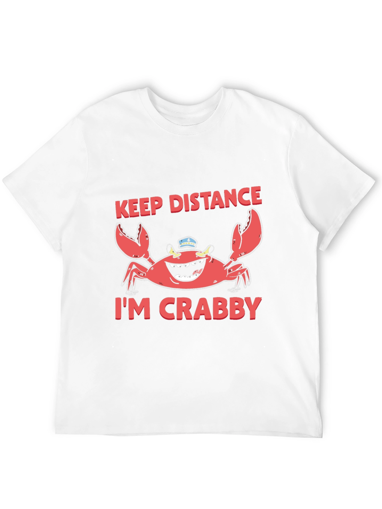 Black Keep Distance I'm Crabby Funny Graphic T-Shirt view 12