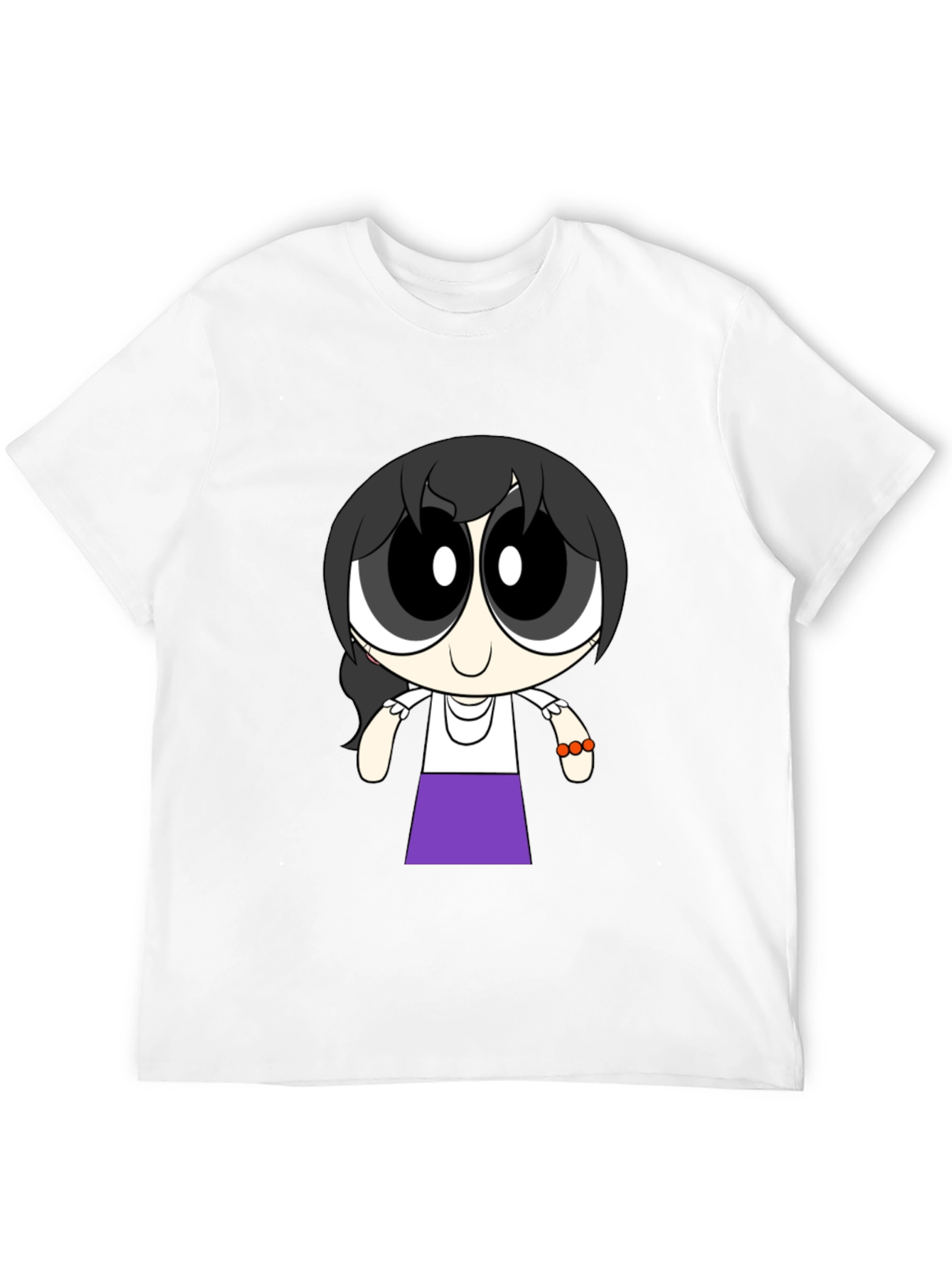 Black Cartoon Girl T-Shirt - Black Cotton Tee view 12