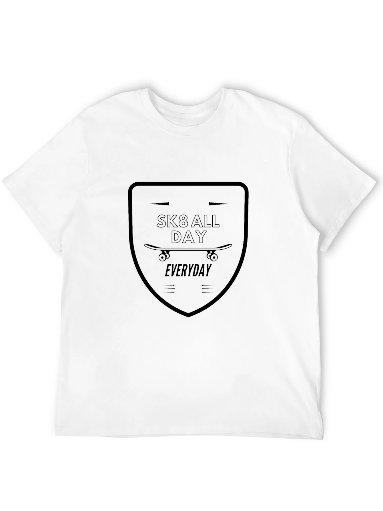 Black Skate All Day T-Shirt - Everyday Skateboarding Tee view 12