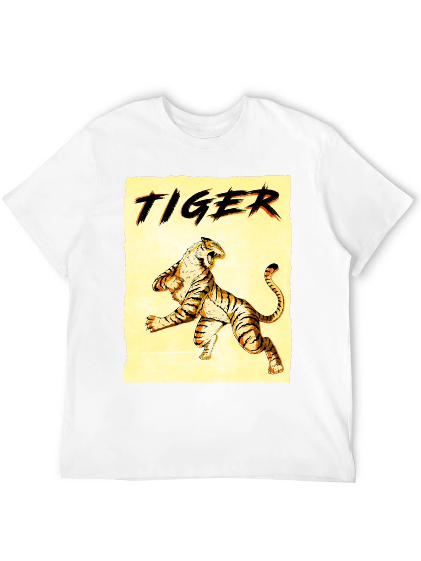 Black Tiger Graphic Print Crew Neck T-Shirt view 12