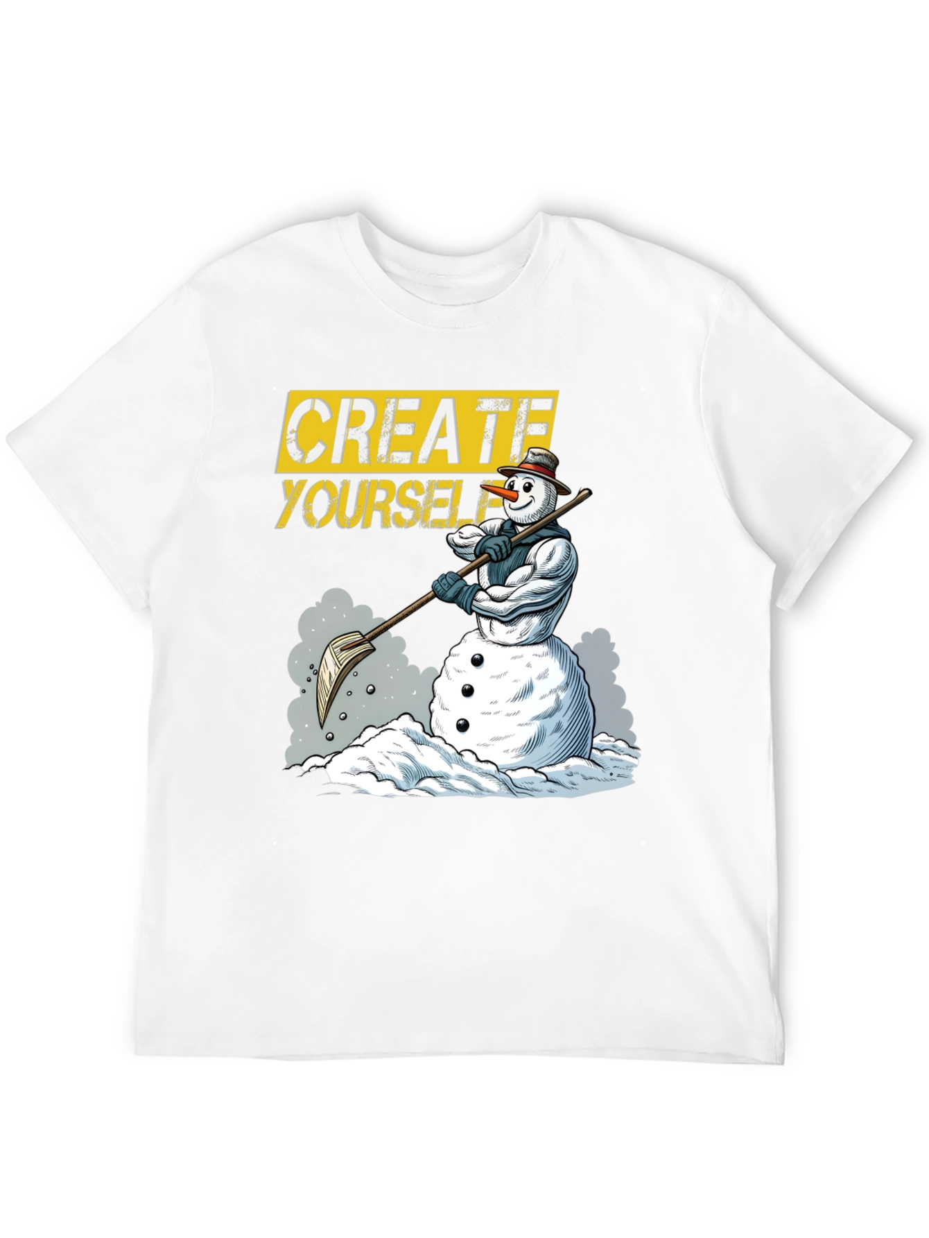 Black Create Yourself Graphic Tee - Snowman Design view 12