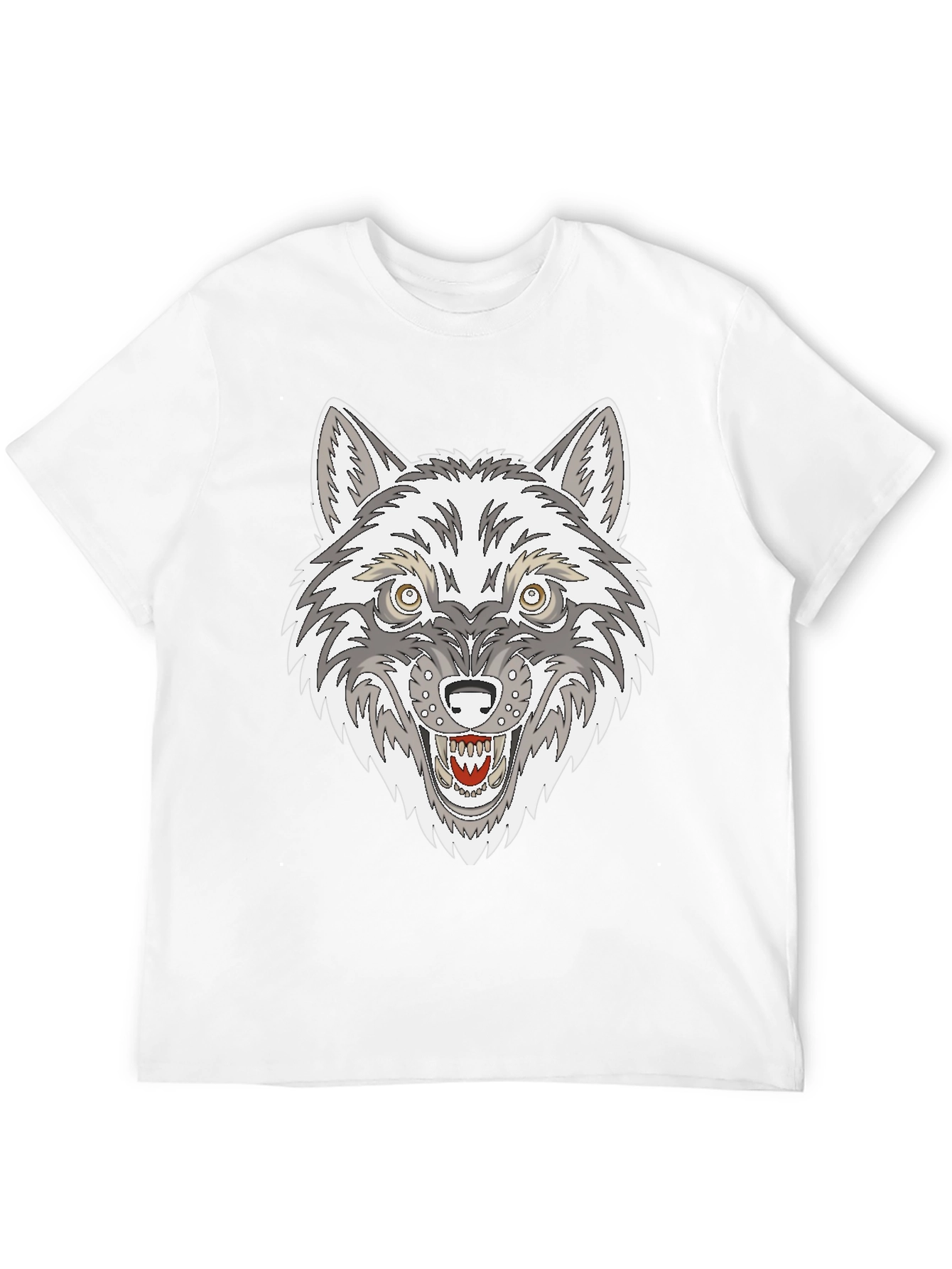 Black Wolf Graphic Print Black T-Shirt view 12