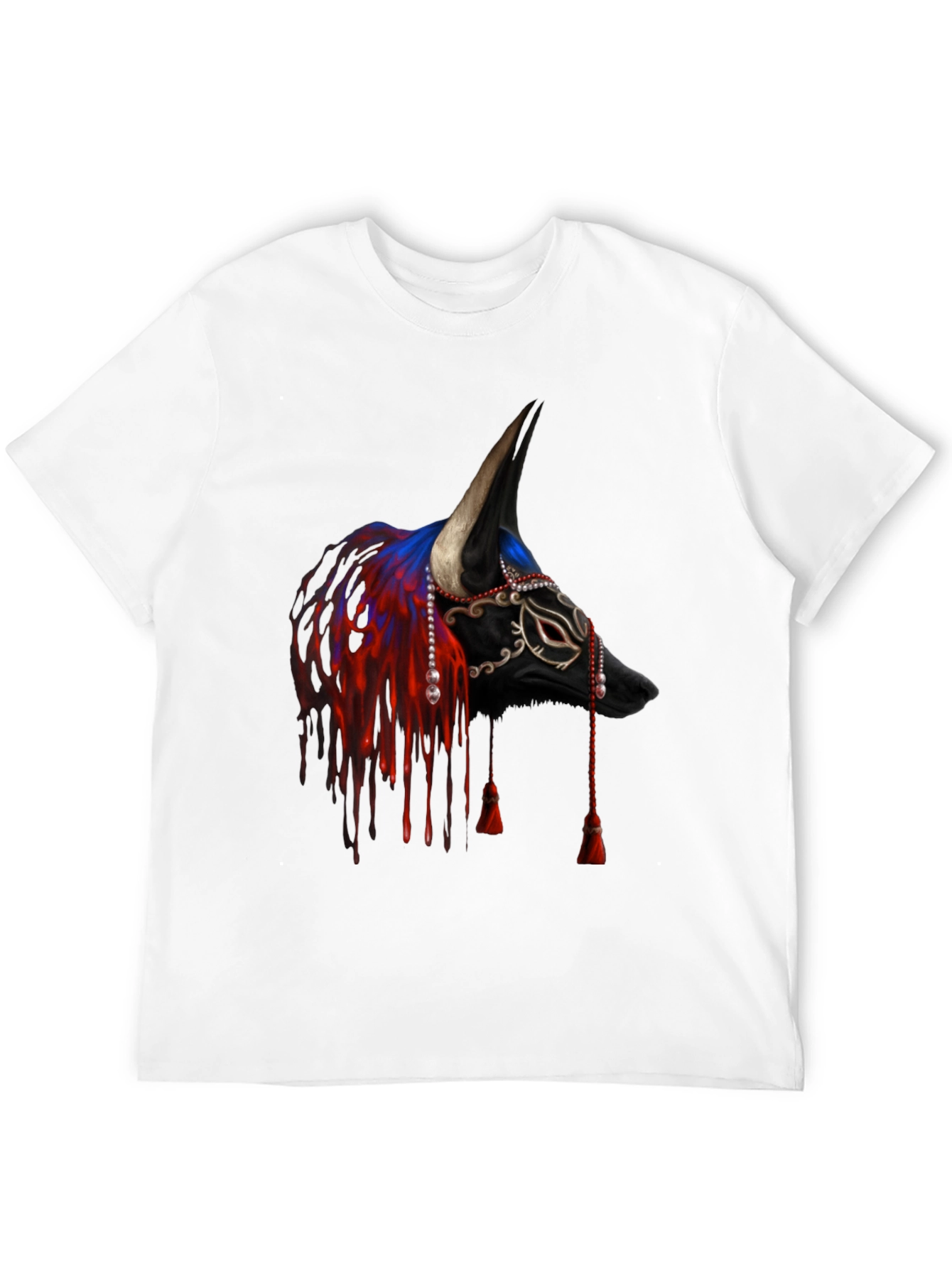 Black Black Bull Mask T-Shirt - Unique Graphic Tee view 12