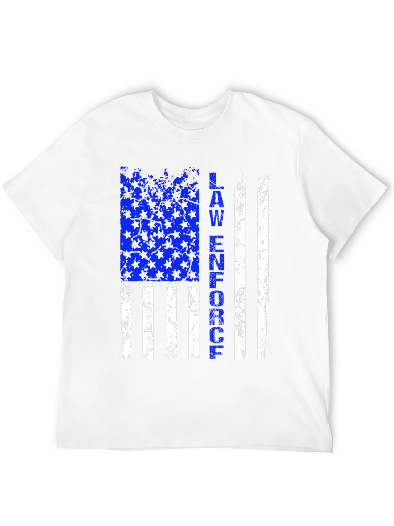 Black Law Enforcement Flag Graphic T-Shirt - Thin Blue Line Support view 12