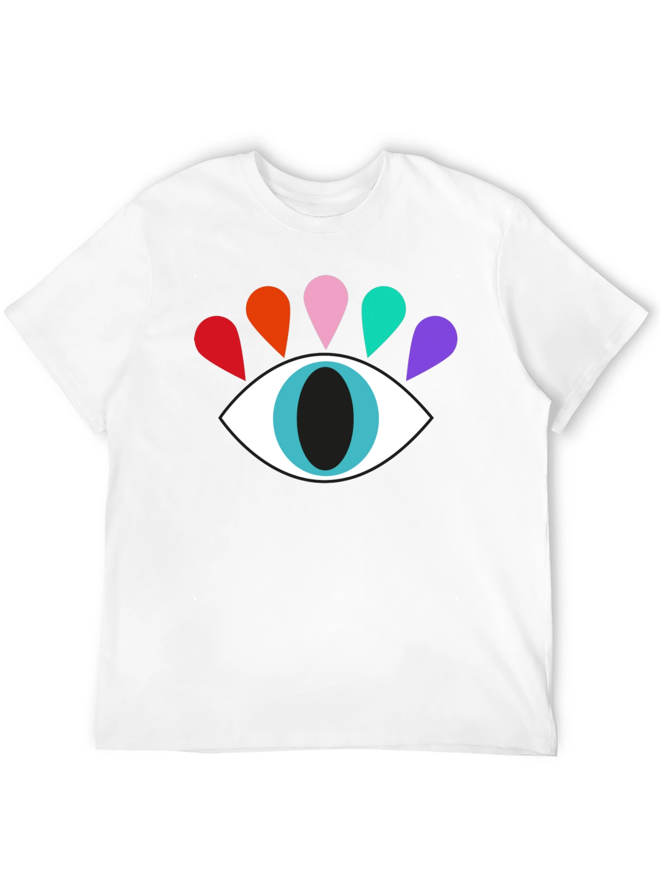 Black Colorful Eye Graphic Tee - Modern Casual Style view 12
