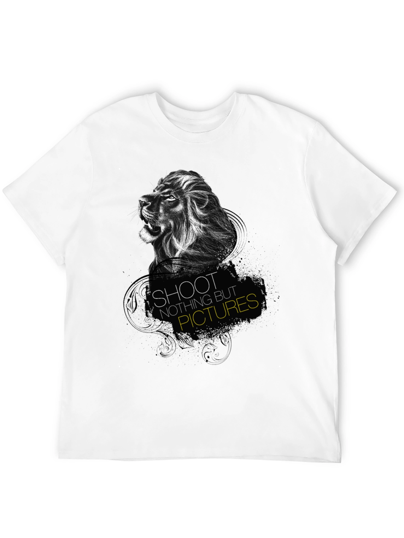 Black Lion Graphic Print Black T-Shirt - "Shoot Nothing But Pictures" view 12