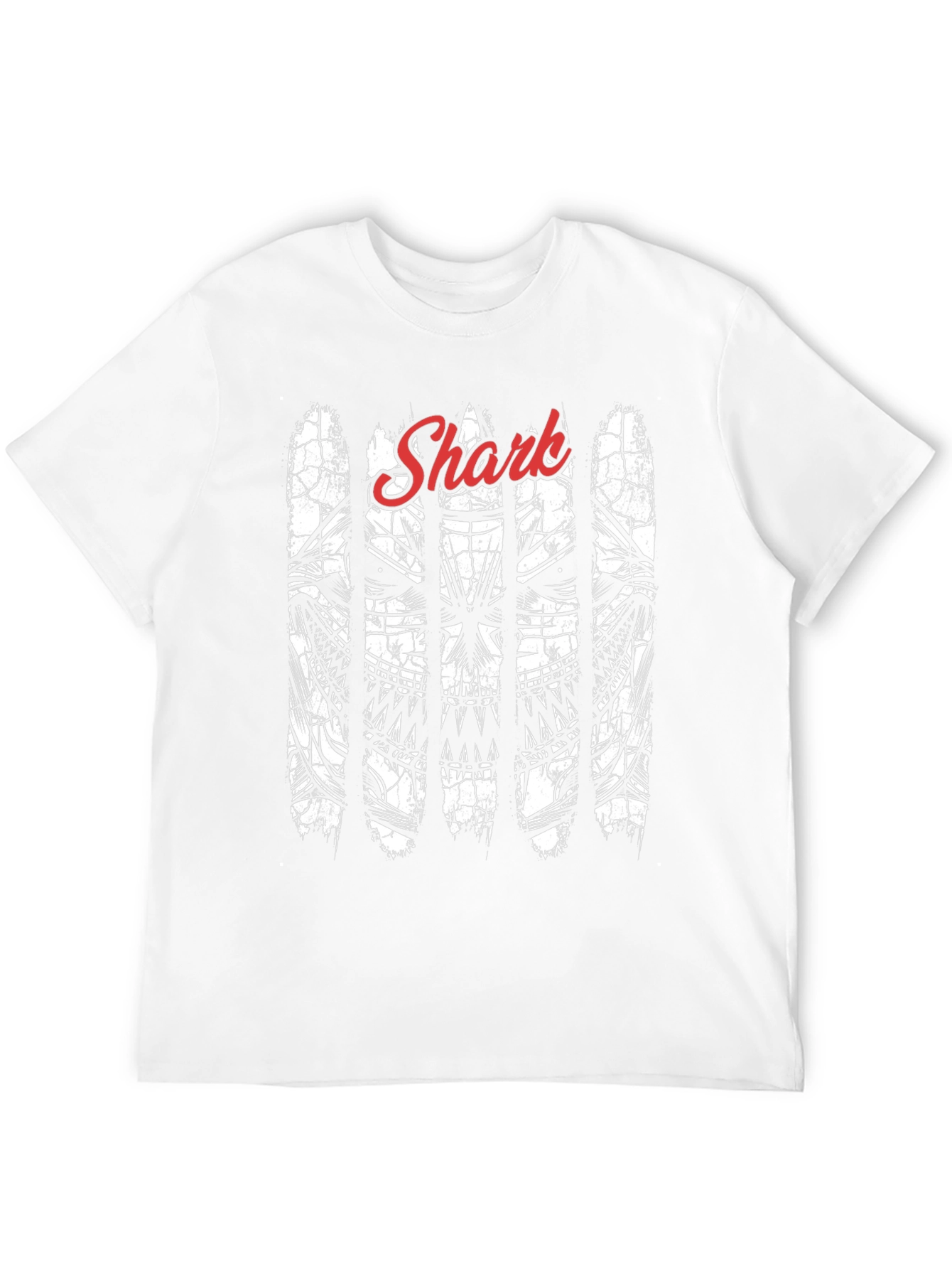 Black Men's Black T-Shirt with Shark Graphic view 12