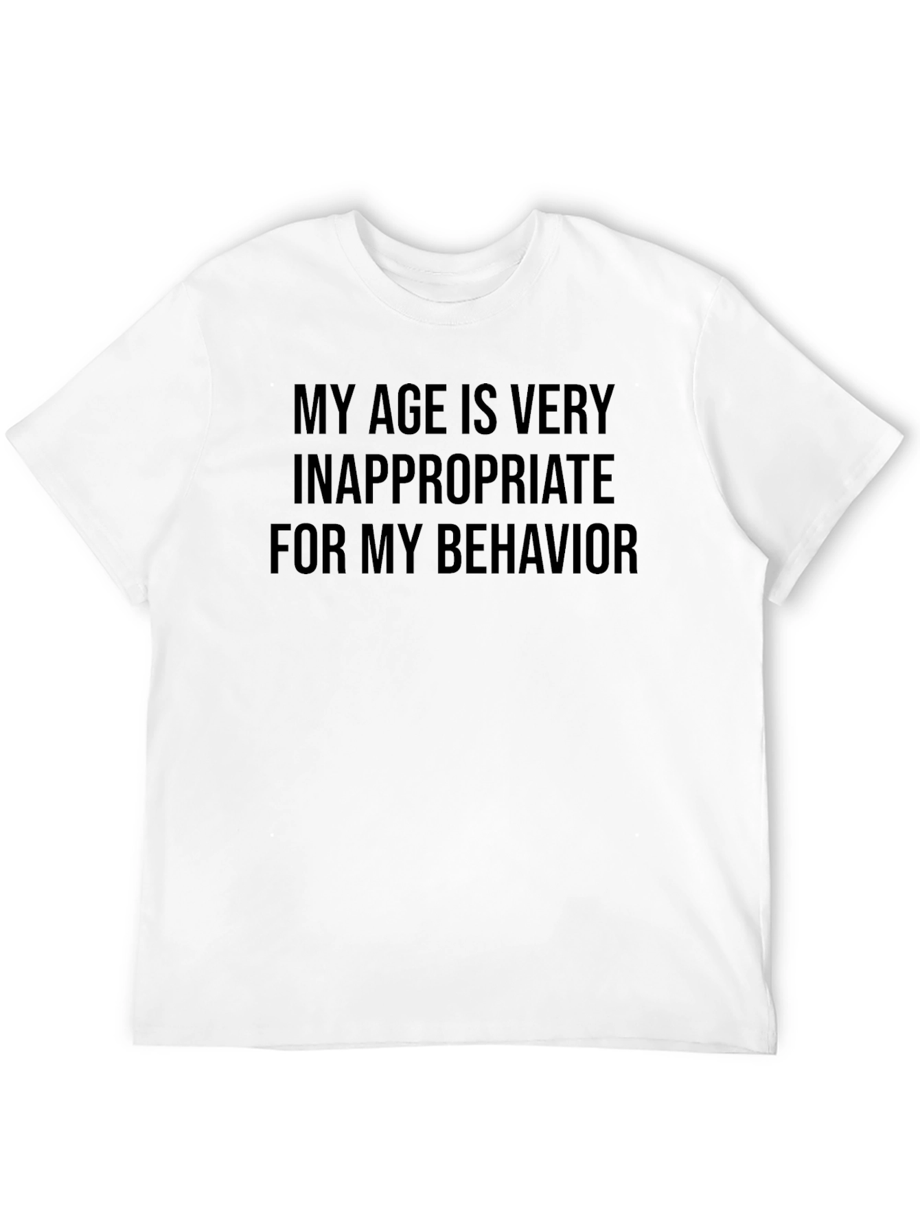 Black Inappropriate Age Graphic Tee - Black Cotton Blend Shirt view 12