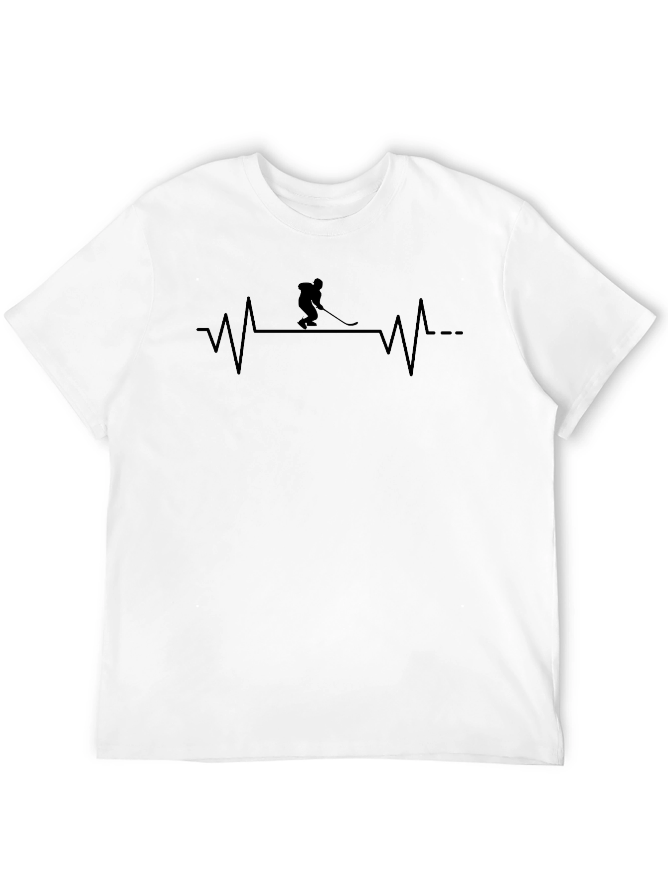 Black Hockey Heartbeat T-Shirt - Black view 12