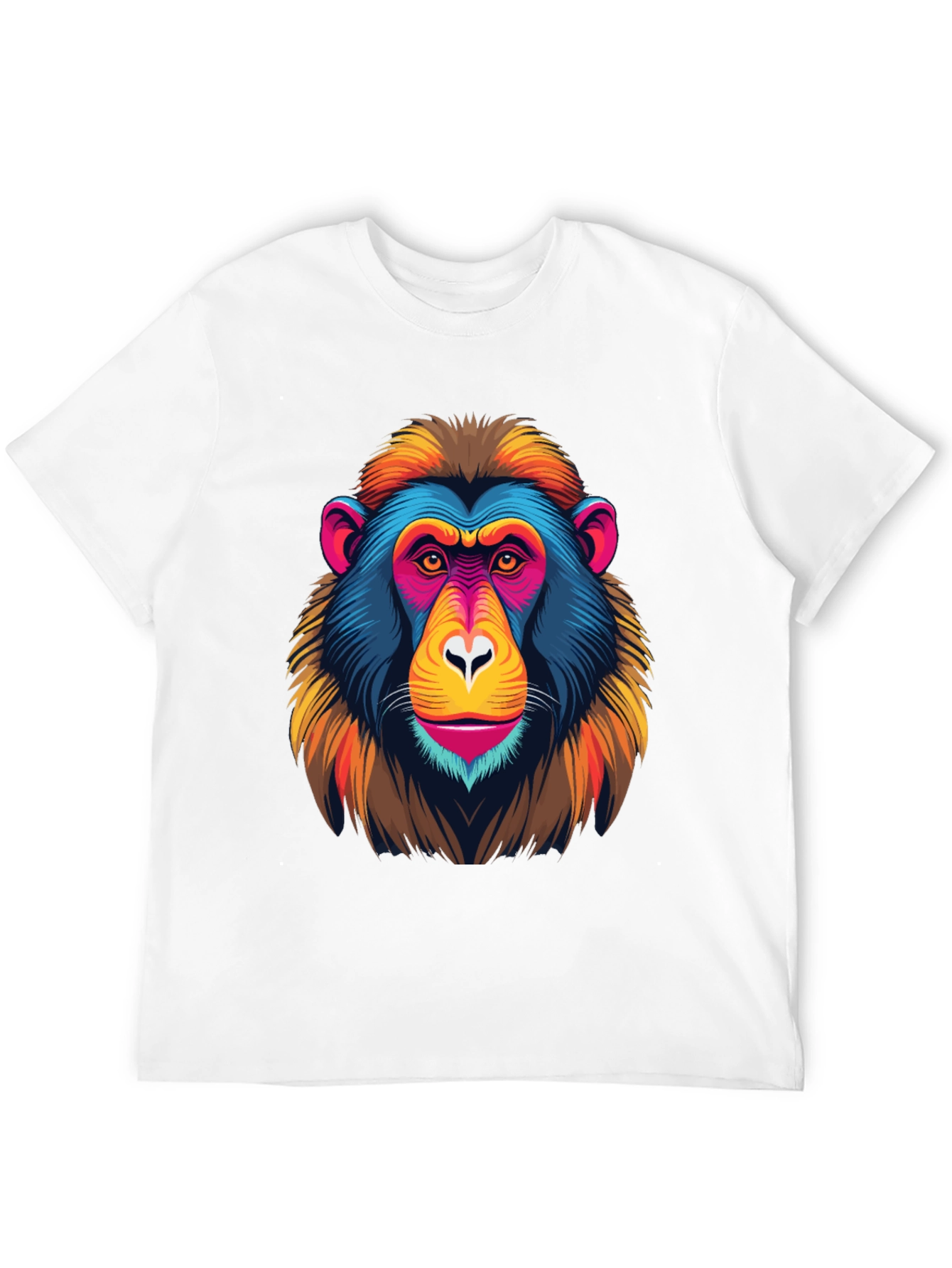 Black Colorful Monkey Graphic Tee - Funky Animal Print view 12
