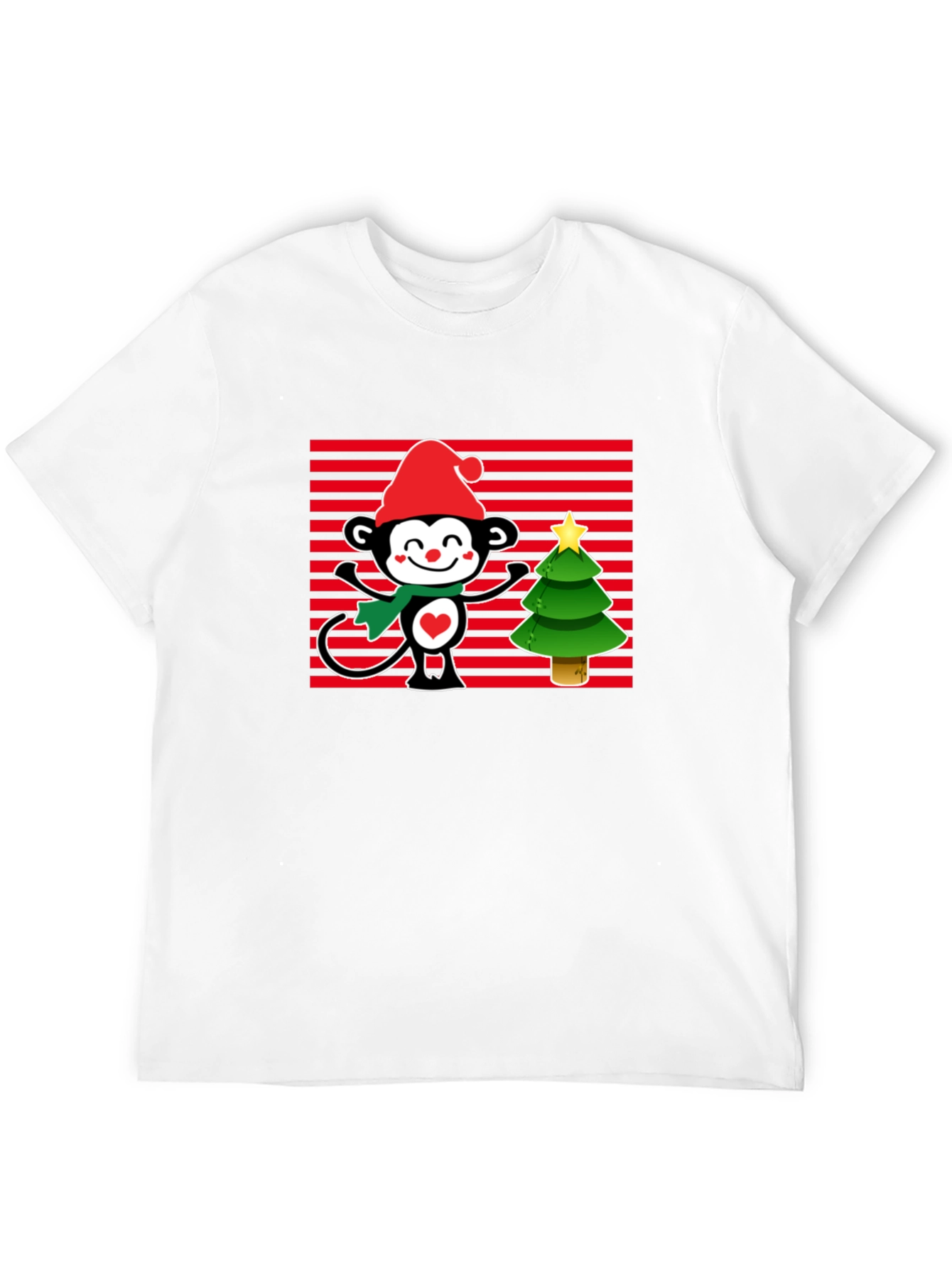 Black Festive Monkey Christmas T-Shirt view 12