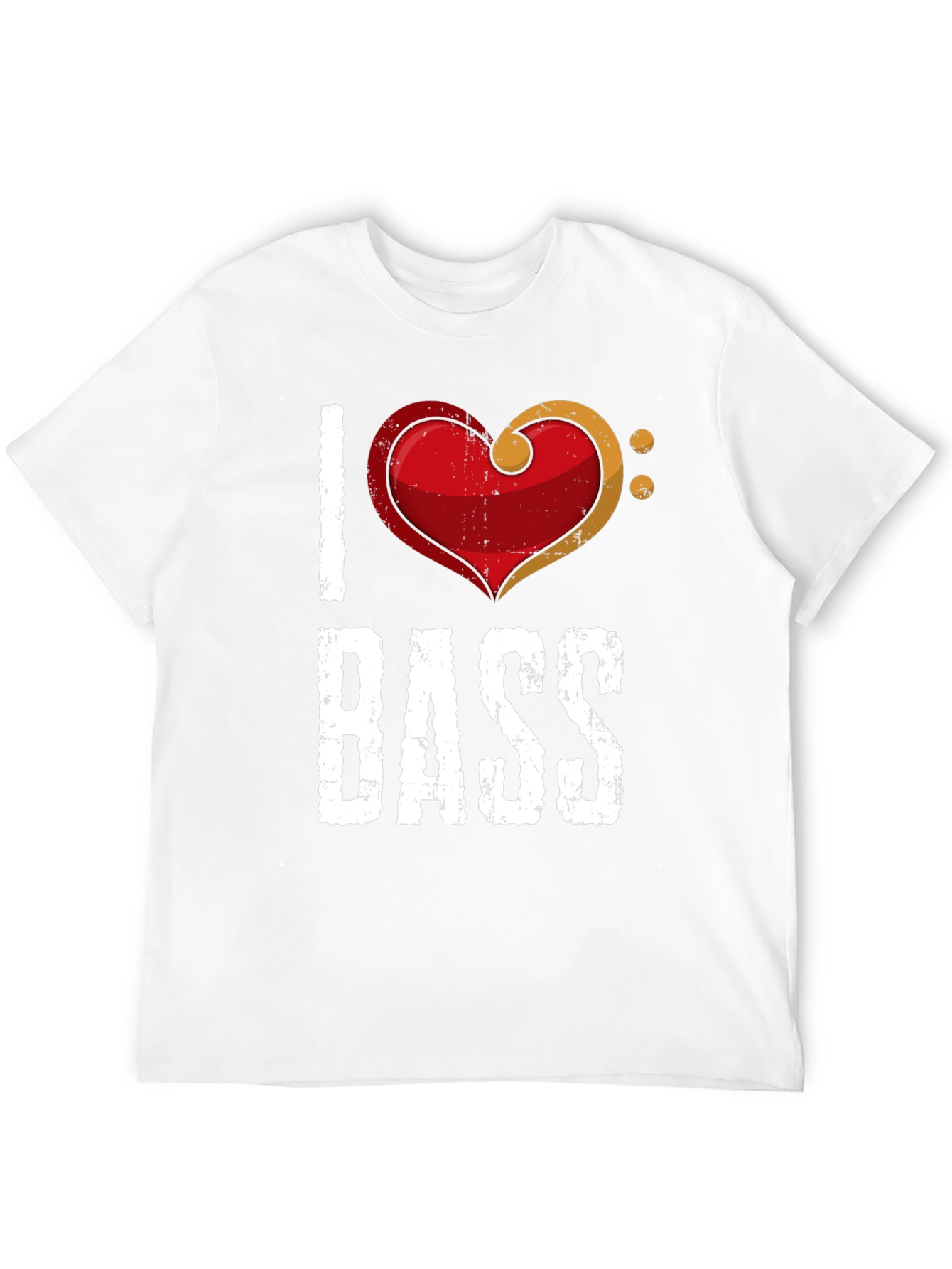 Black I Love Bass T-Shirt - Music Heart Tee view 12