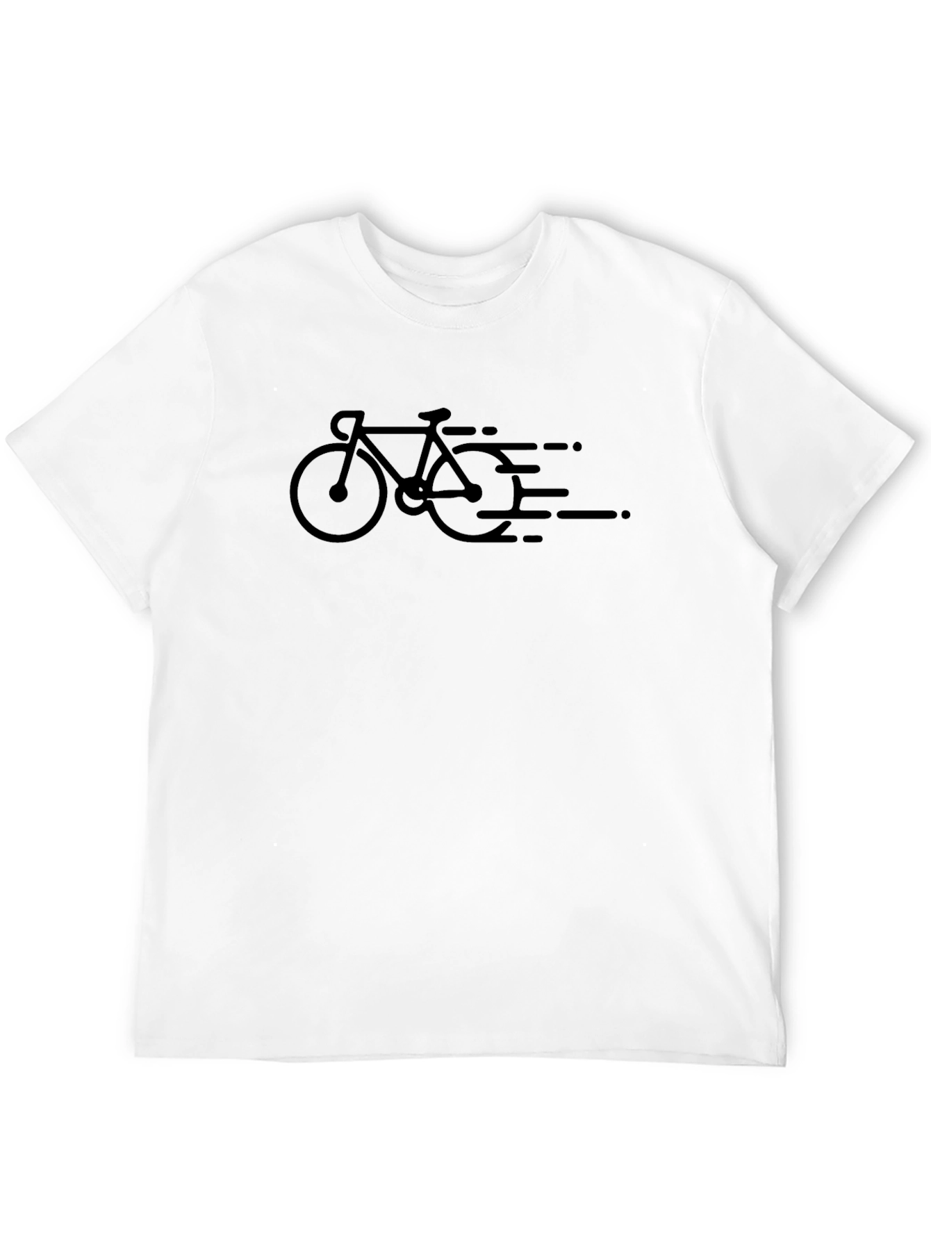 Black Speeding Bicycle Graphic Tee - Black Cotton view 12