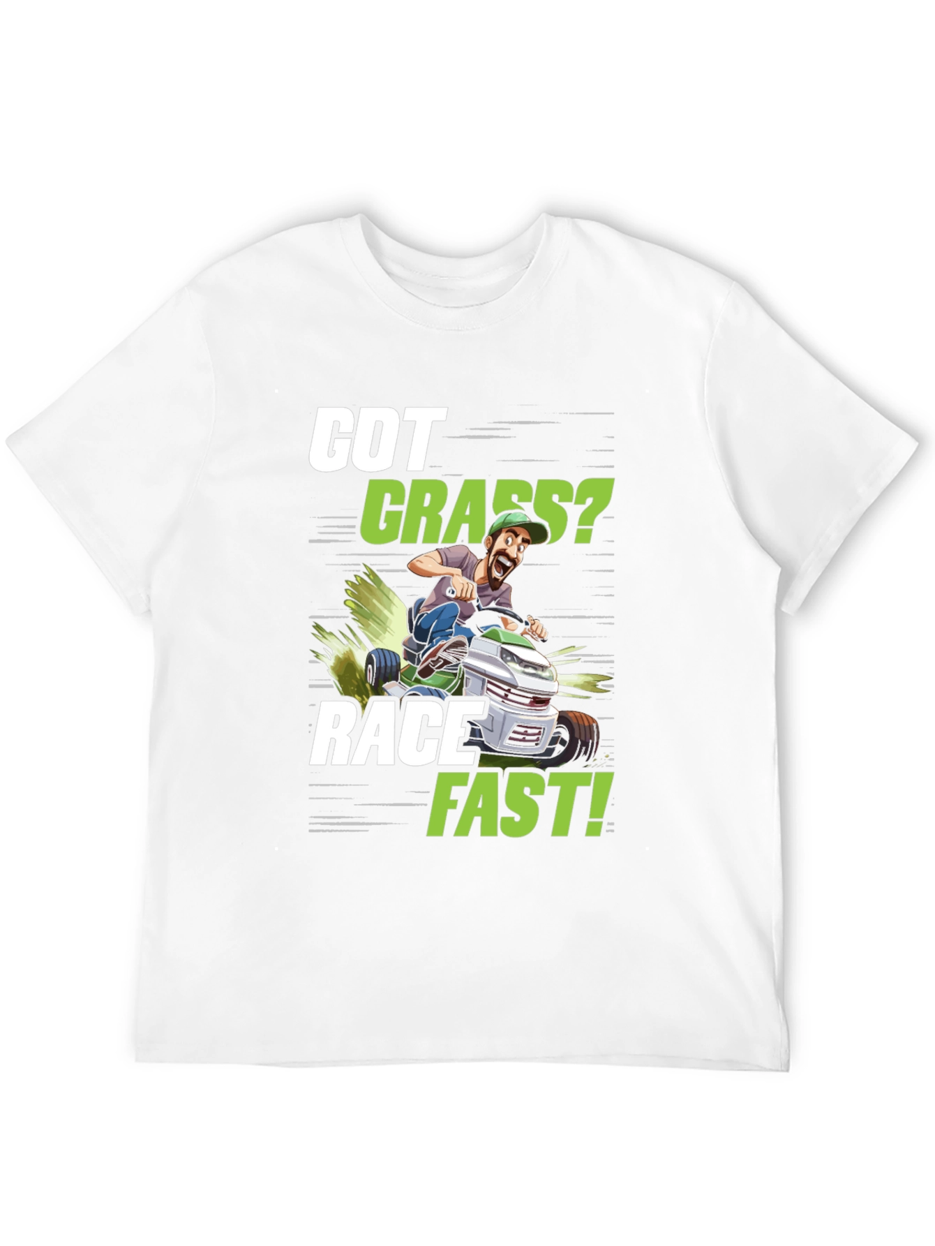 Black Got Grass? Funny Lawn Mower Racing T-Shirt view 12
