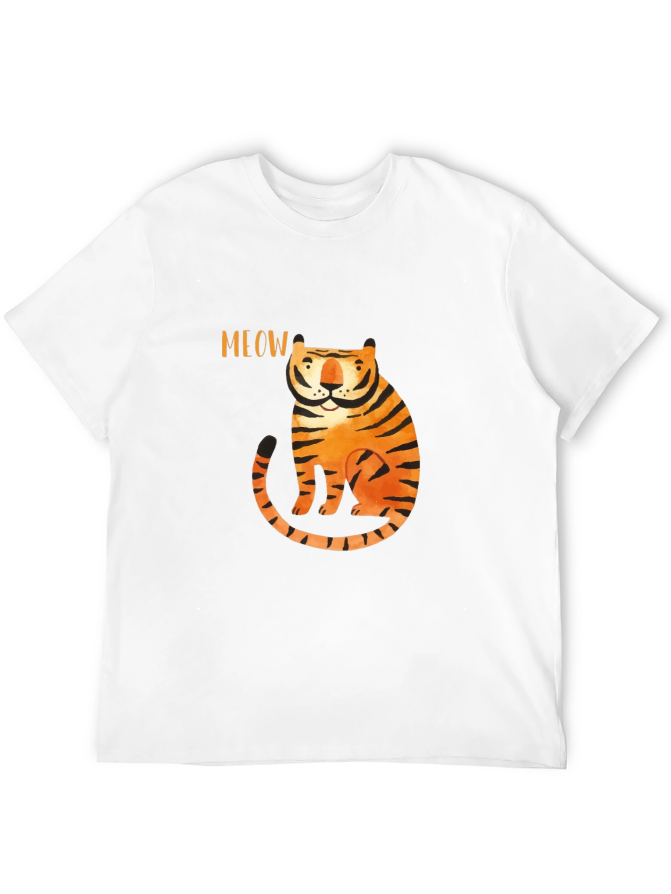 Meow Tiger Graphic Tee - Black Cotton T-Shirt - 12